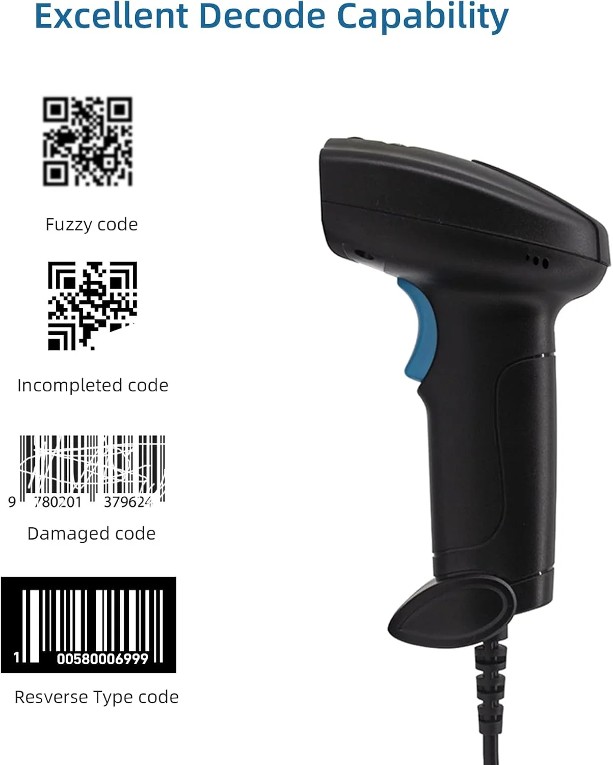 بارکد خوان دستی USB 1D2D، بارکد خوان با ماشه دستی، اسکن مداوم خودکار، پشتیبانی از کد کاغذی سازگار با ویندوز، اندروید، مک برای سوپرمارکت، فروشگاه خرده فروشی، کتابخانه، لجستیک بارکد خوان دستی USB 1D2D، بارکد خوان با ماشه دستی، اسکن مداوم خودکار، پشتیبانی از کد کاغذی سازگار با ویندوز، اندروید، مک برای سوپرمارکت، فروشگاه خرده فروشی، کتابخانه، لجستیک