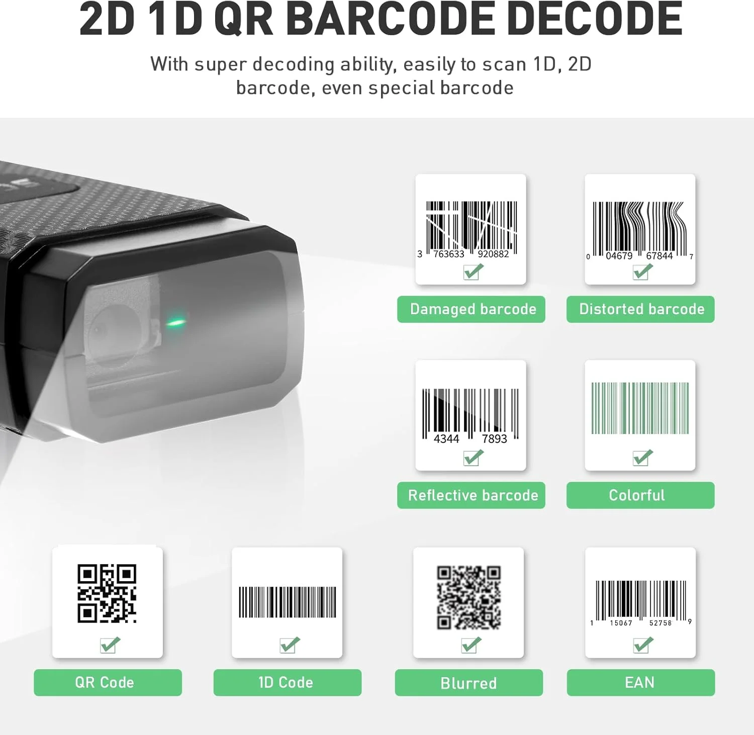 اسکنر بارکد بلوتوثی onewscan، اسکنر بارکد 2D مینی بیسیم 3 در 1 USB سیمی و بلوتوث 4.2 و 2.4G قابل حمل، سازگار با ویندوز، اندروید، iOS، تبلتها اسکنر بارکد بلوتوثی onewscan، اسکنر بارکد 2D مینی بیسیم 3 در 1 USB سیمی و بلوتوث 4.2 و 2.4G قابل حمل، سازگار با ویندوز، اندروید، iOS، تبلتها