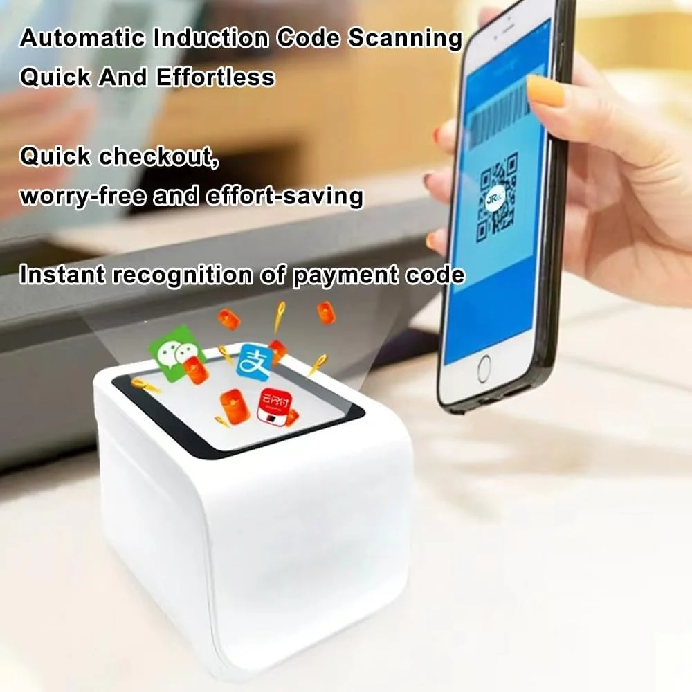 اسکنر بارکد رومیزی Irovami QR، جعبه اسکن کد پرداخت موبایلی با حسگر خودکار، بارکد خوان سیمی USB برای سوپرمارکت، فروشگاه خرده فروشی، رستوران اسکنر بارکد رومیزی Irovami QR، جعبه اسکن کد پرداخت موبایلی با حسگر خودکار، بارکد خوان سیمی USB برای سوپرمارکت، فروشگاه خرده فروشی، رستوران