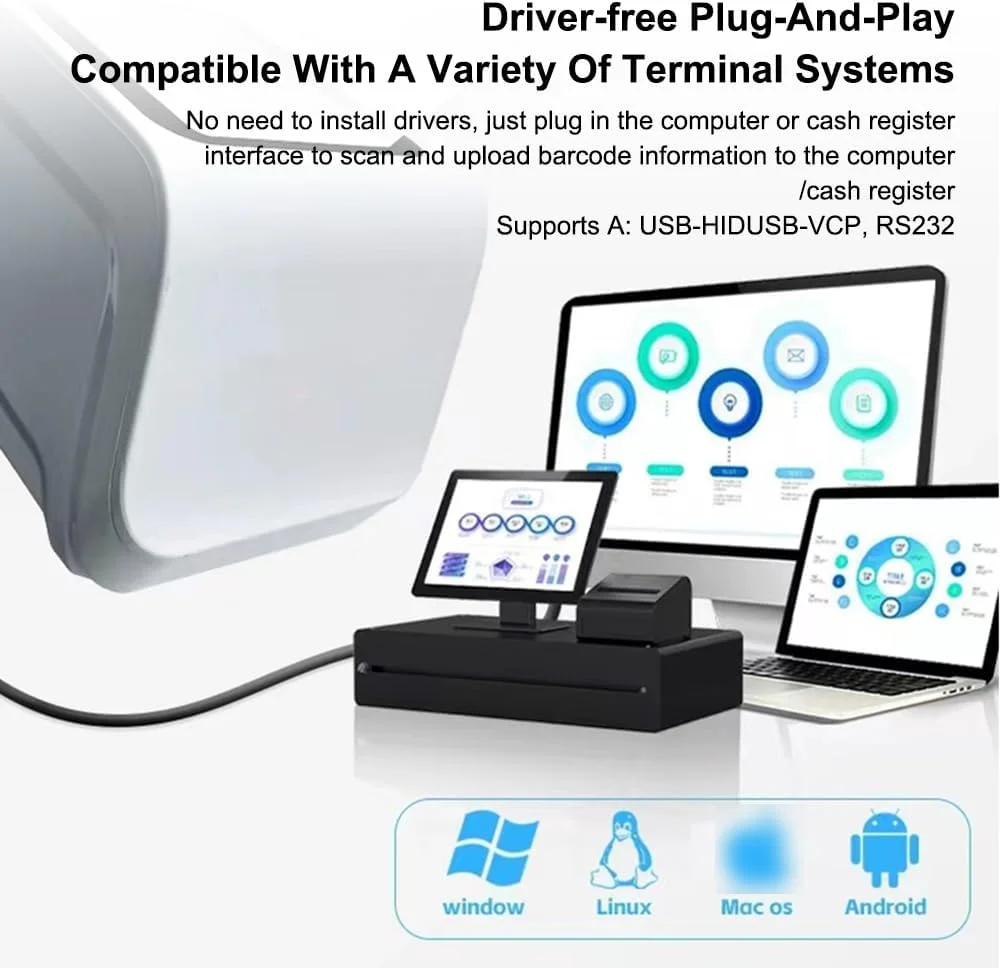 اسکنر بارکد رومیزی Irovami QR، جعبه اسکن کد پرداخت موبایلی با حسگر خودکار، بارکد خوان سیمی USB برای سوپرمارکت، فروشگاه خرده فروشی، رستوران اسکنر بارکد رومیزی Irovami QR، جعبه اسکن کد پرداخت موبایلی با حسگر خودکار، بارکد خوان سیمی USB برای سوپرمارکت، فروشگاه خرده فروشی، رستوران