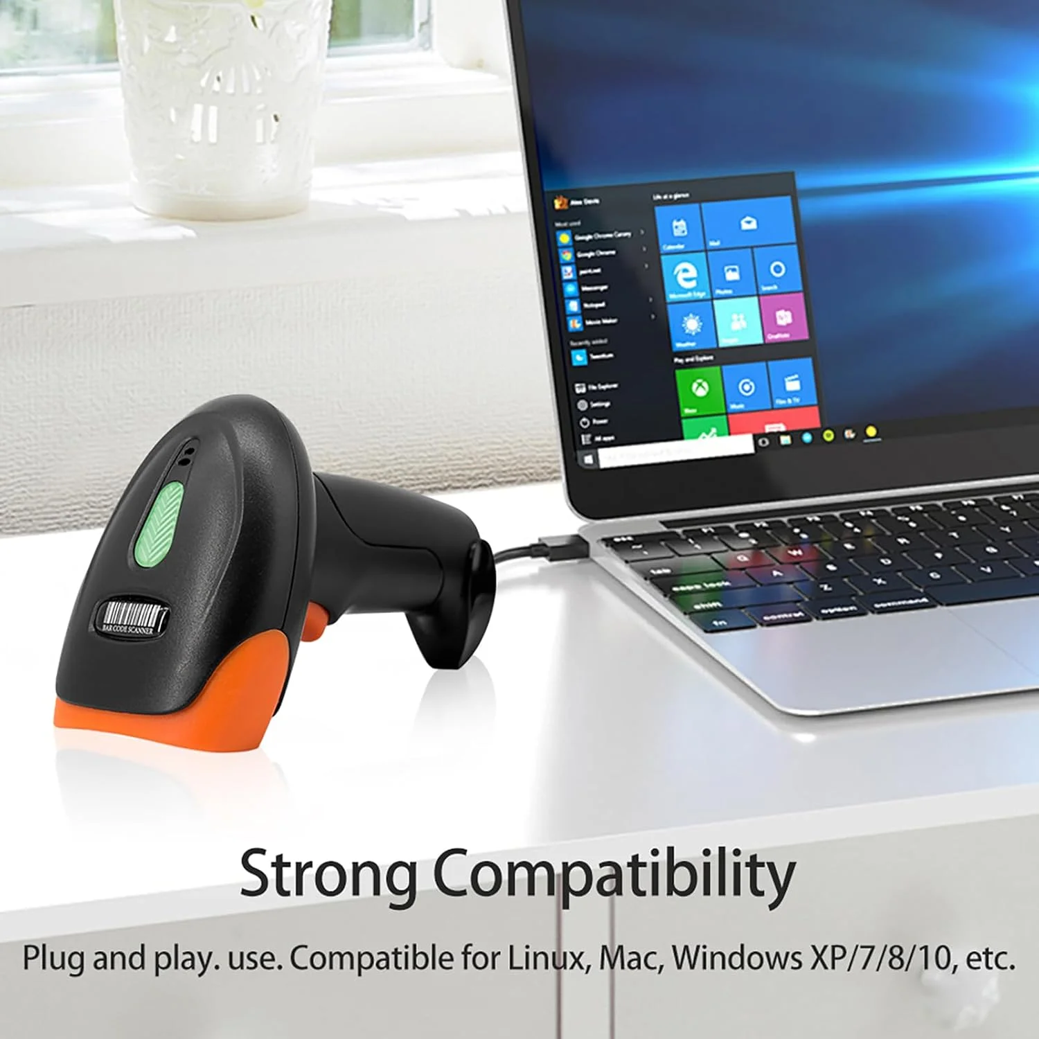 اسکنر بارکد، اسکنر کد QR بیسیم 2D با رابط USB برای صندوقدار سوپرمارکت، پرداخت موبایلی، انبارداری (اتصال USB) اسکنر بارکد، اسکنر کد QR بیسیم 2D با رابط USB برای صندوقدار سوپرمارکت، پرداخت موبایلی، انبارداری (اتصال USB)