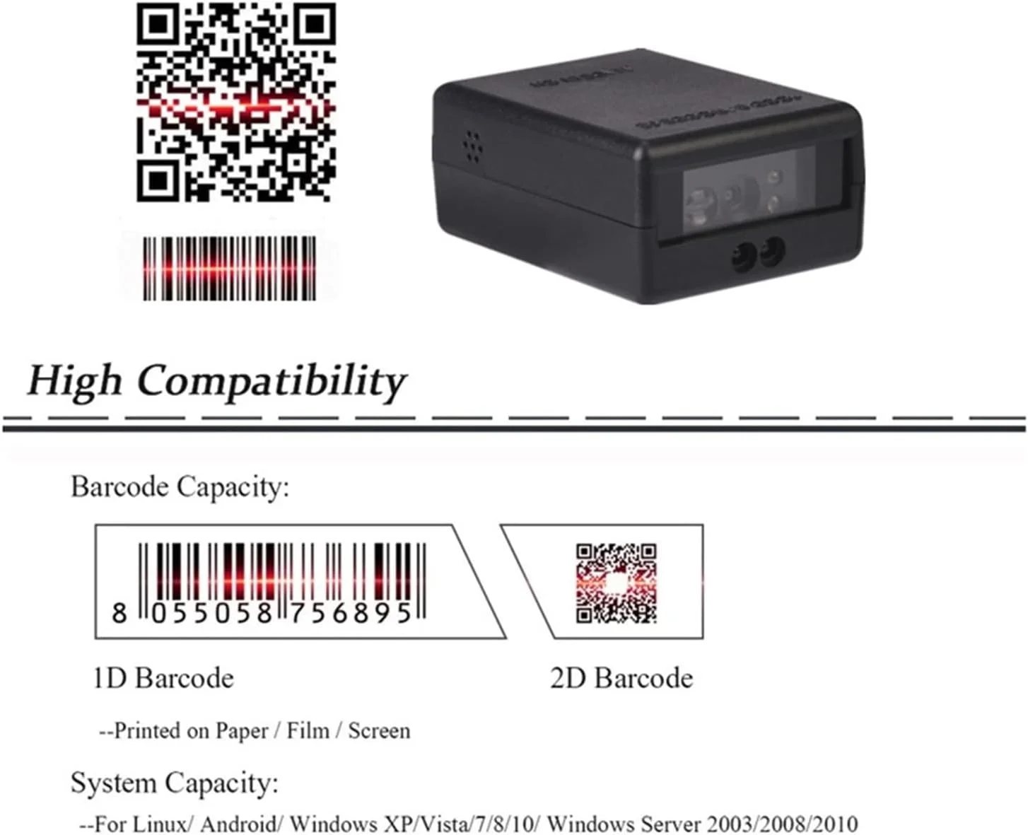ماژول بارکد خوان GZDcjsc، موتور اسکنر بارکد سیمی تعبیه شده 1D 2D QR با رابط RS232 USB برای انبار و فروشگاه (1D RS232) - تصویر 3 ماژول بارکد خوان GZDcjsc، موتور اسکنر بارکد سیمی تعبیه شده 1D 2D QR با رابط RS232 USB برای انبار و فروشگاه (1D RS232) - تصویر 3