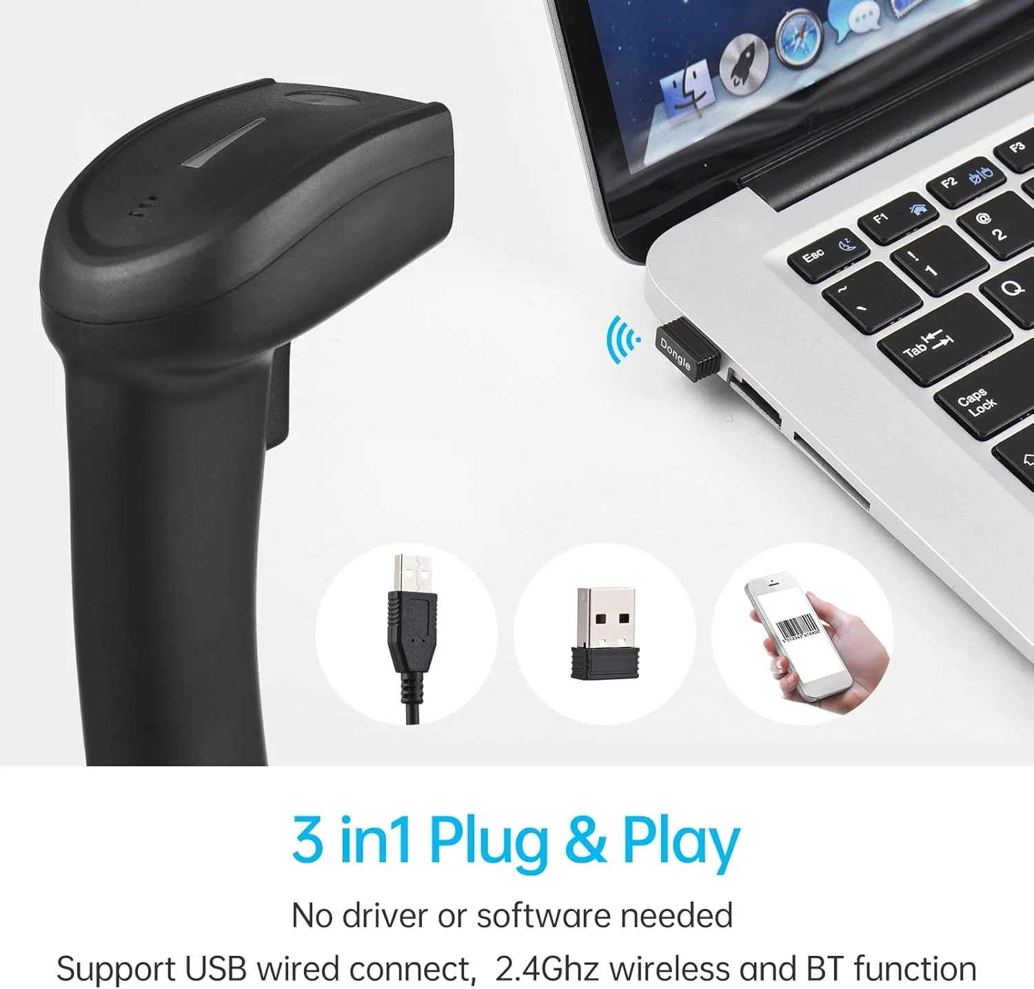 اسکنر بارکد بی سیم دو بعدی Fawoonu BT+2.4G دستی USB با سیم بارکد یک بعدی ماشه دستی 640*480 CMOS پشتیبانی از اسکن کد کاغذی و صفحه نمایش سازگار با ویندوز اندروید MAC برای خرده فروشی سوپرمارکت اسکنر بارکد بی سیم دو بعدی Fawoonu BT+2.4G دستی USB با سیم بارکد یک بعدی ماشه دستی 640*480 CMOS پشتیبانی از اسکن کد کاغذی و صفحه نمایش سازگار با ویندوز اندروید MAC برای خرده فروشی سوپرمارکت