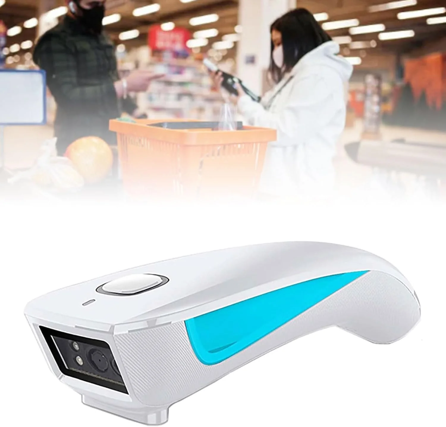 اسکنر بارکد Gearwell، بارکد خوان دستی 1D 2D با اتصال USB BT 2.4G برای سوپرمارکت، داروخانه، کتابفروشی، اسکنر QR قابل حمل، بارکد خوان بی سیم