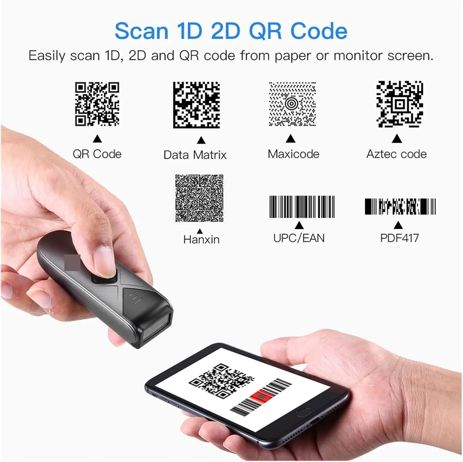 اسکنر بارکد CQRMT مدل EY-015 مینی اسکنر بارکد USB سیمی/بلوتوث/2.4G بی سیم 1D 2D اسکنر QR PDF417 EAN13 دیتا ماتریکس (سایز: EY-015) اسکنر بارکد CQRMT مدل EY-015 مینی اسکنر بارکد USB سیمی/بلوتوث/2.4G بی سیم 1D 2D اسکنر QR PDF417 EAN13 دیتا ماتریکس (سایز: EY-015)