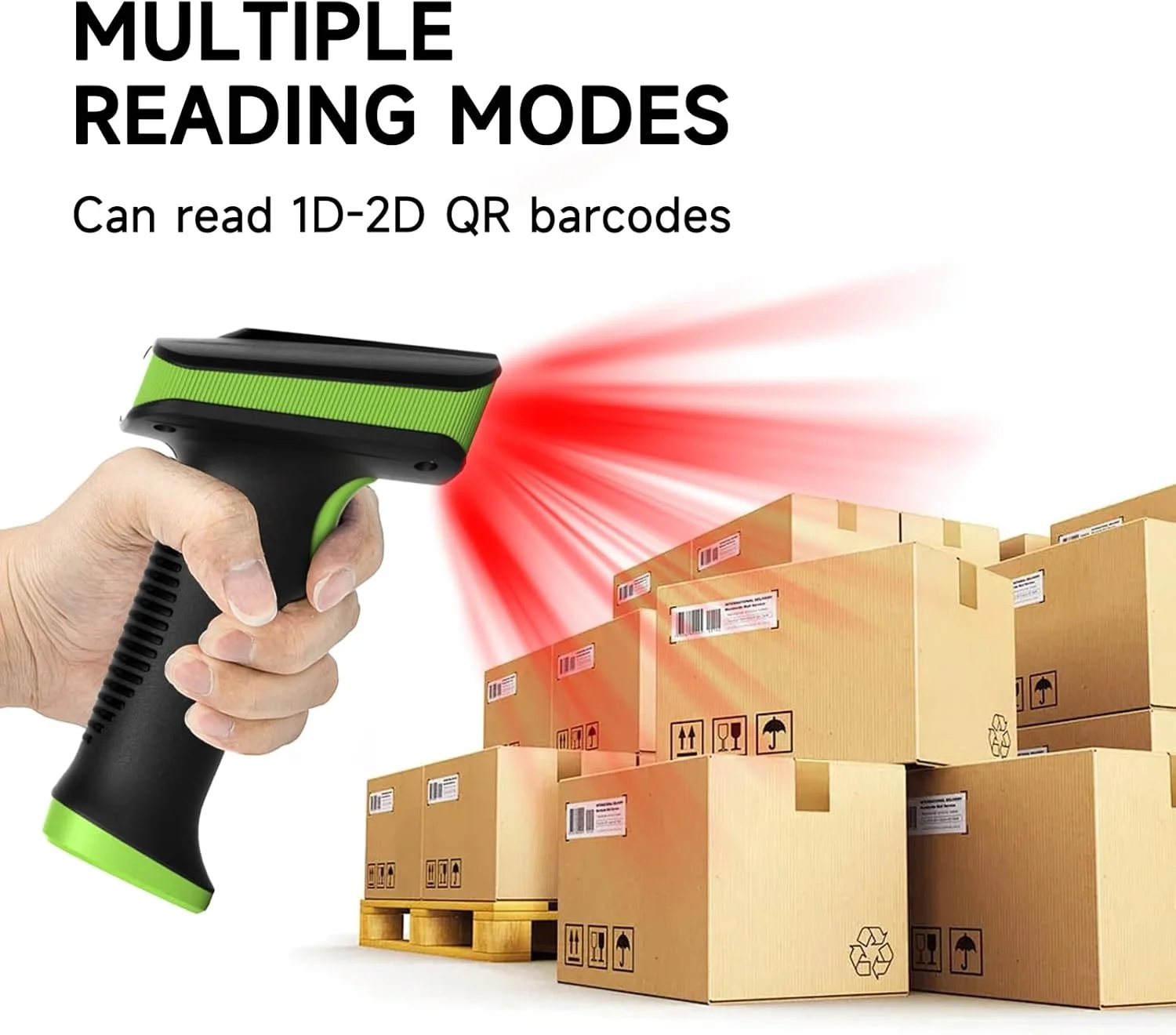 اسکنر بارکد بی سیم YANZEO SC2381، اسکنر دستی 1D 2D، اسکنر کد QR اتوماتیک، بارکد خوان سریع و دقیق Plug & Play برای سوپرمارکت، انبار، فروشگاه رفاه