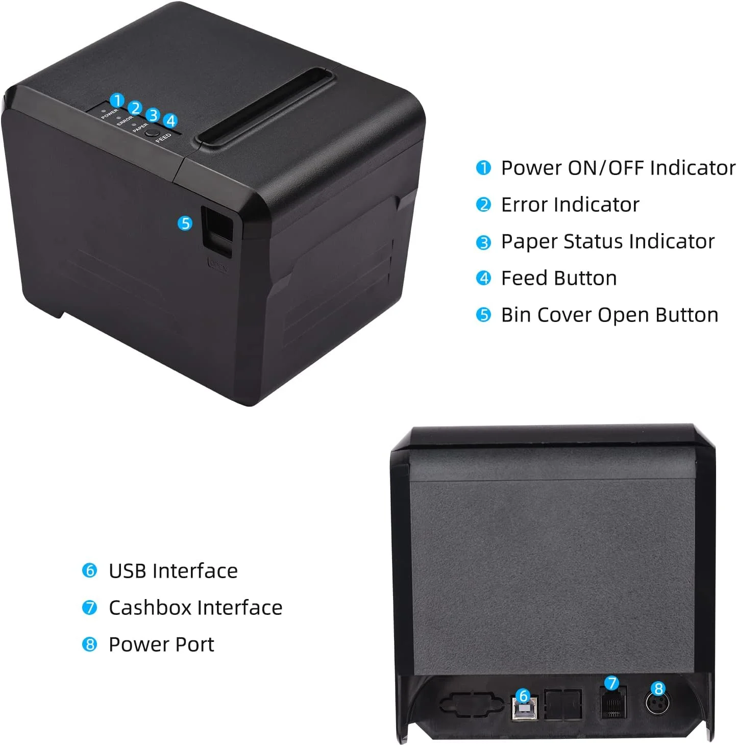 چاپگر حرارتی رسید 80 میلیمتری Fawoonu با اتصال USB، برش خودکار، مناسب برای چاپ بلیط و فیش، سازگار با سیستمعاملهای iOS، اندروید، ویندوز، Li، دستورات چاپ ESC/POS برای سوپرمارکت چاپگر حرارتی رسید 80 میلیمتری Fawoonu با اتصال USB، برش خودکار، مناسب برای چاپ بلیط و فیش، سازگار با سیستمعاملهای iOS، اندروید، ویندوز، Li، دستورات چاپ ESC/POS برای سوپرمارکت