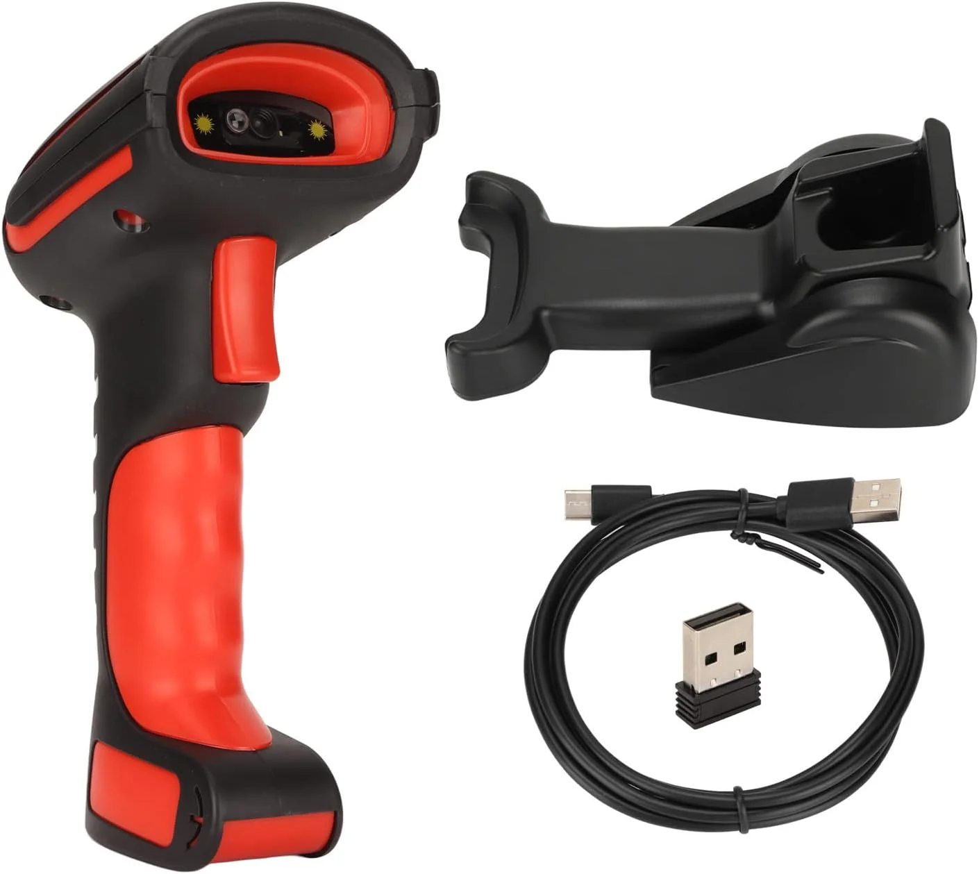 اسکنر بارکد بی سیم Gearwell، اسکنر QR کد اتوماتیک بی سیم قابل حمل 2.4 گیگاهرتز، اتصال سیمی بی سیم، زنگ هشدار لرزشی، اسکنر بارکد 1D 2D قابل حمل