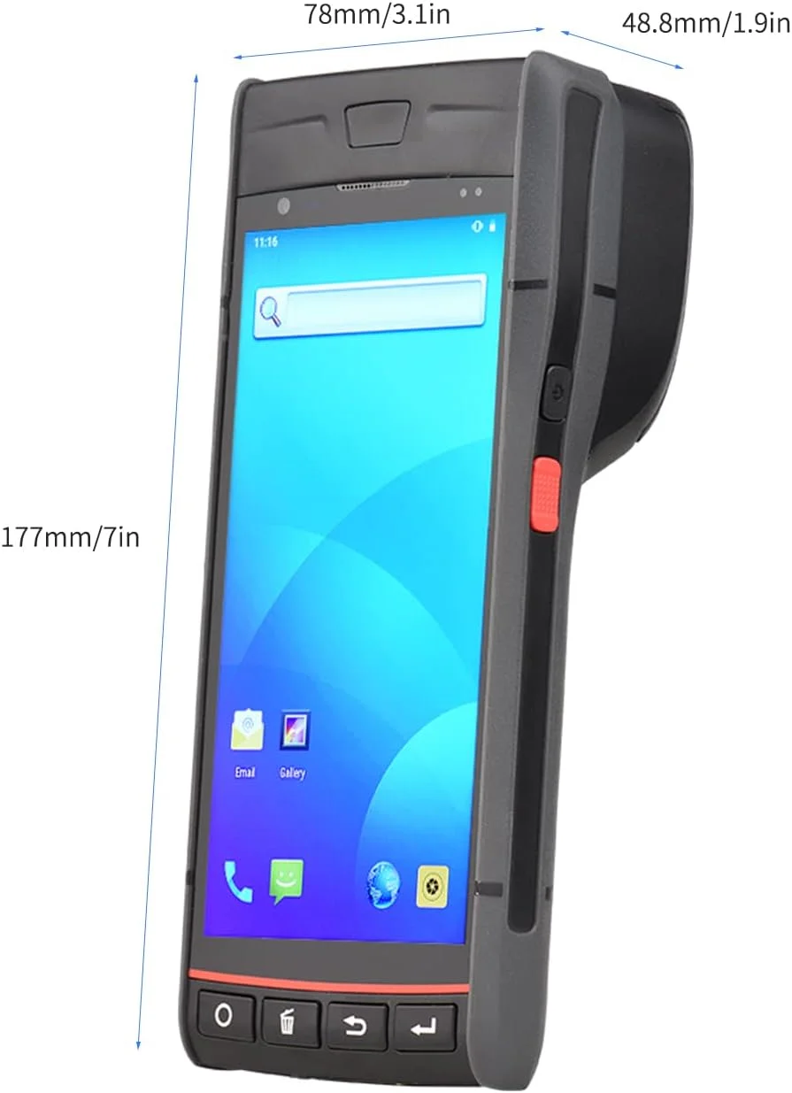 پرینتر رسید POS دستی ertg ترمینال PDA اندروید 9.0 پشتیبانی از سیستم موقعیت یابی جهانی 4G WiFi BT ارتباط با صفحه لمسی 5.5 اینچی چاپ برچسب با عرض 58 میلی متر برای سوپرمارکت رستوران جنگ