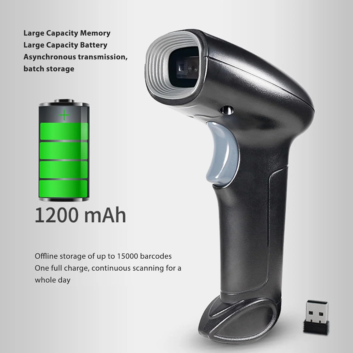 اسکنر بارکد Zhjvihx، اسکنر QR دوبعدی 1 بعدی CMOS بی سیم 2.4G USB برای کامپیوتر، بارکد خوان تصویر دستی برای انبار، کتابخانه، سوپرمارکت اسکنر بارکد Zhjvihx، اسکنر QR دوبعدی 1 بعدی CMOS بی سیم 2.4G USB برای کامپیوتر، بارکد خوان تصویر دستی برای انبار، کتابخانه، سوپرمارکت