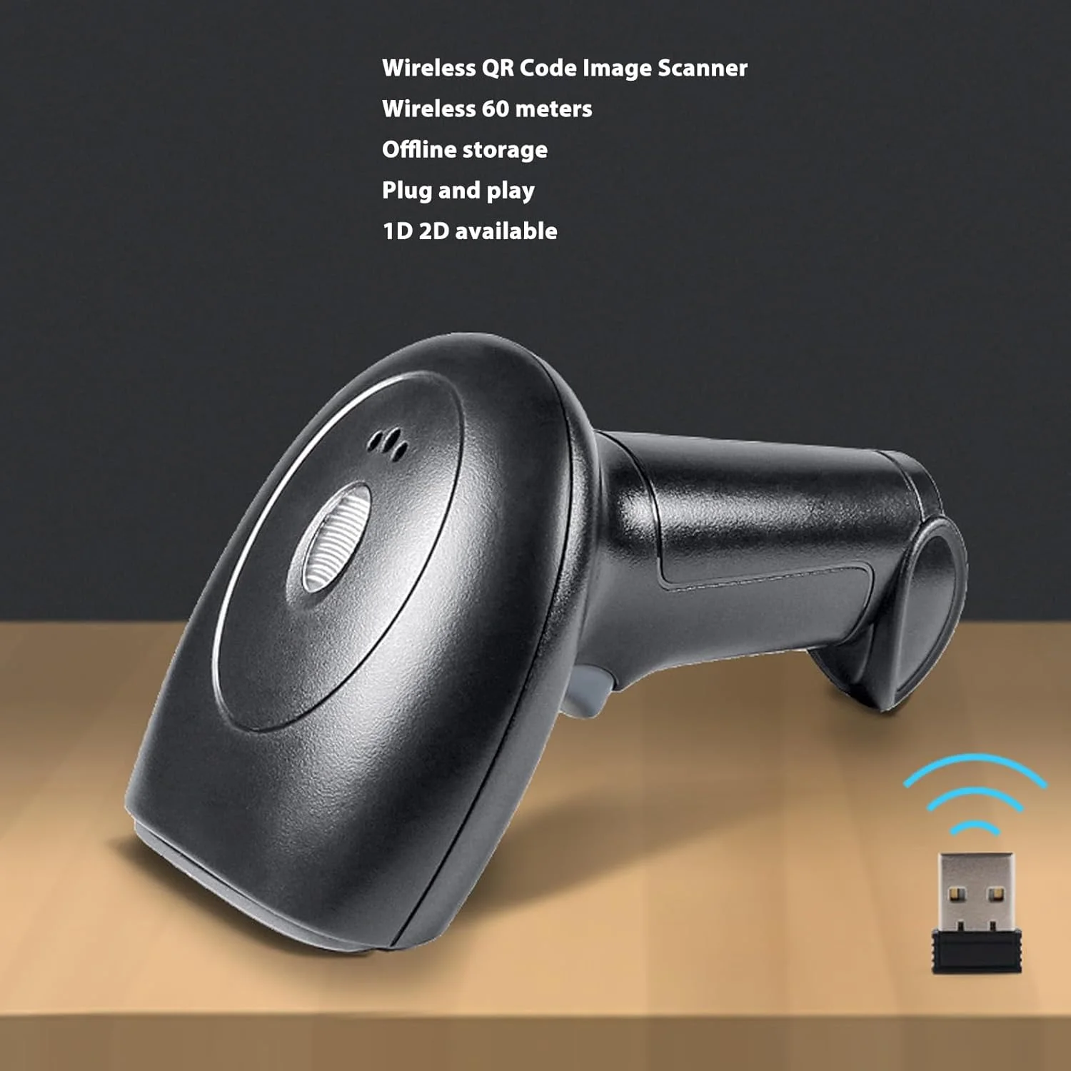 اسکنر بارکد Zhjvihx، اسکنر QR دوبعدی 1 بعدی CMOS بی سیم 2.4G USB برای کامپیوتر، بارکد خوان تصویر دستی برای انبار، کتابخانه، سوپرمارکت اسکنر بارکد Zhjvihx، اسکنر QR دوبعدی 1 بعدی CMOS بی سیم 2.4G USB برای کامپیوتر، بارکد خوان تصویر دستی برای انبار، کتابخانه، سوپرمارکت