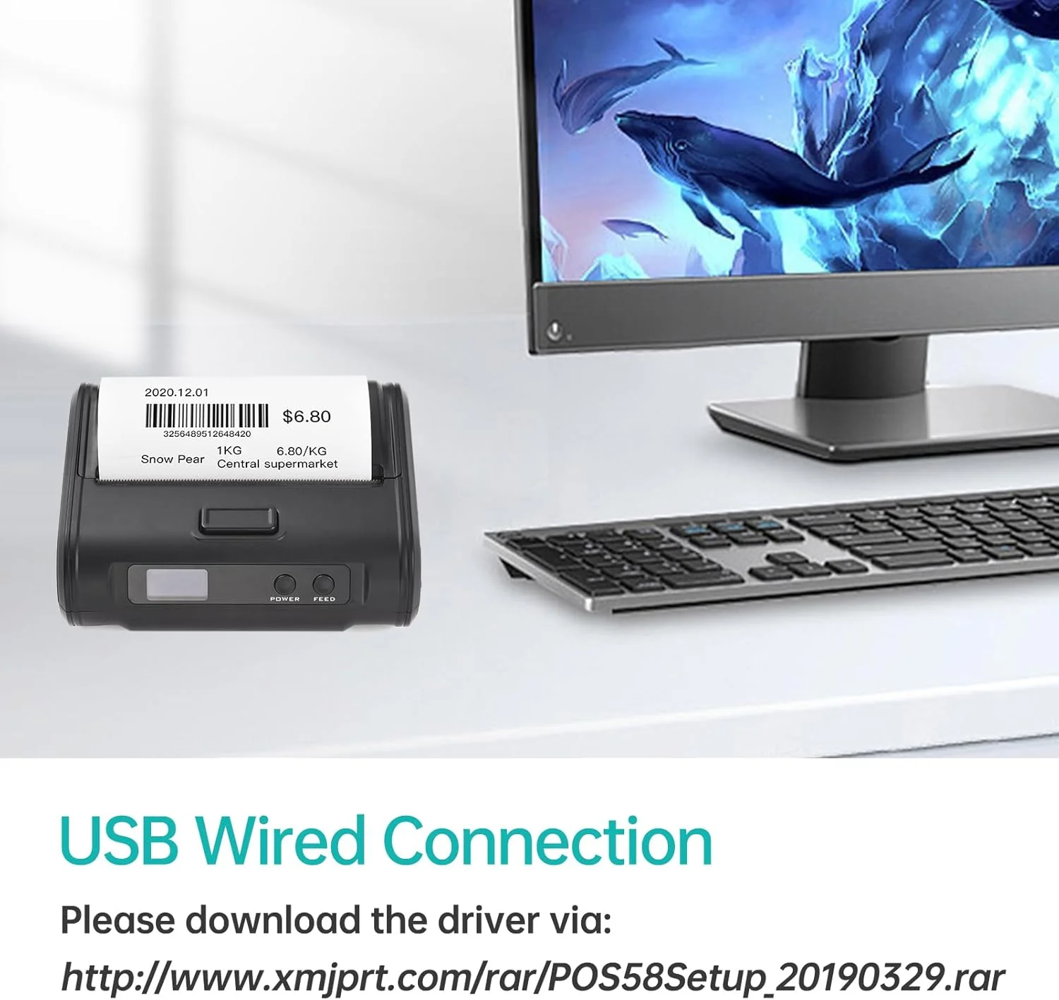 چاپگر رسید بی سیم 4 اینچی 110 میلی متری قابل حمل موبایل 203dpi چاپ واضح اتصال BT USB برای فروشگاه های کوچک مواد غذایی پشتیبانی از کاغذ پیوسته شکاف دار چاپگر رسید بی سیم 4 اینچی 110 میلی متری قابل حمل موبایل 203dpi چاپ واضح اتصال BT USB برای فروشگاه های کوچک مواد غذایی پشتیبانی از کاغذ پیوسته شکاف دار