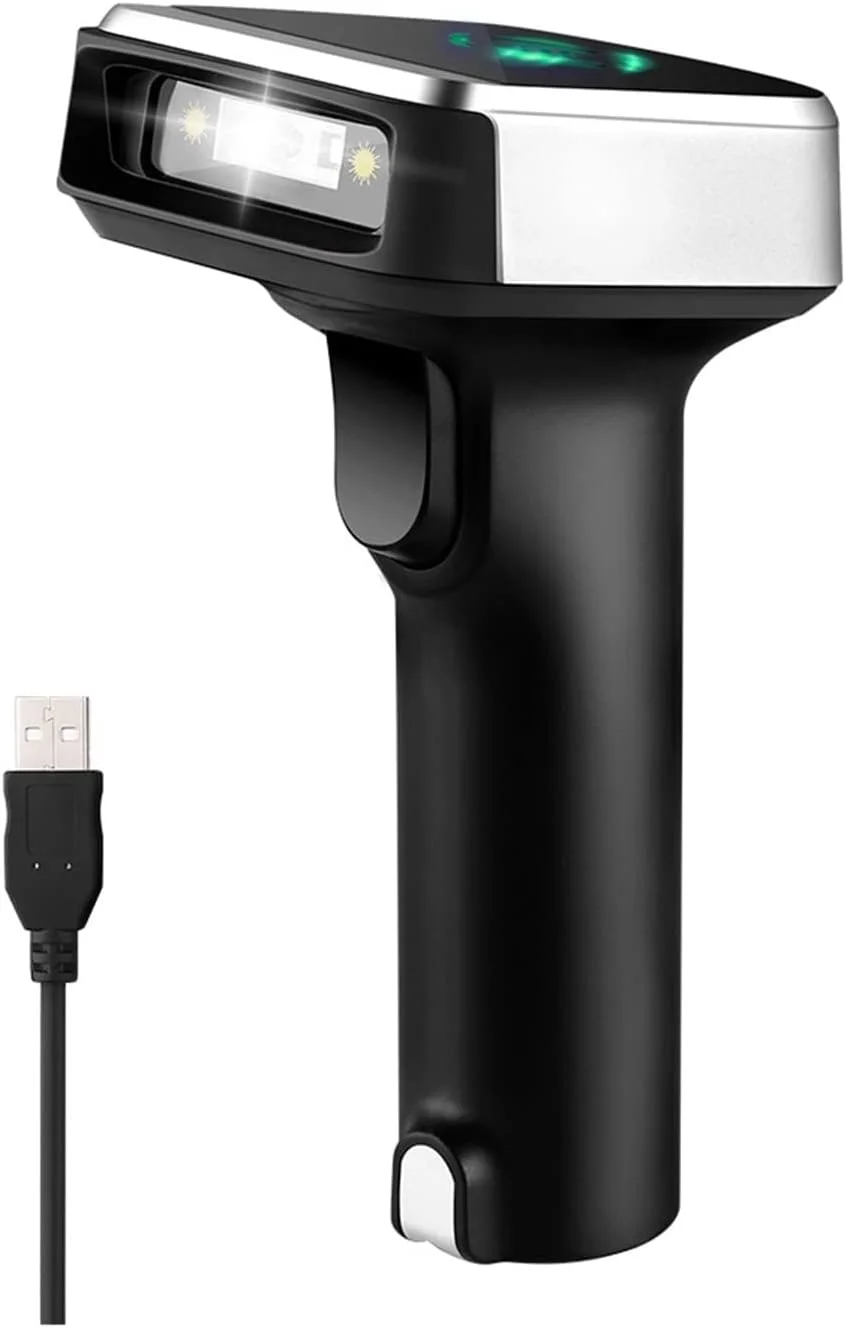 اسکنر بارکد GZDcjsc USB سیمی 1D اسکنر بارکد 2.4G بی سیم قابل حمل دستی CCD بارکد خوان (اسکنر بارکد 1D)