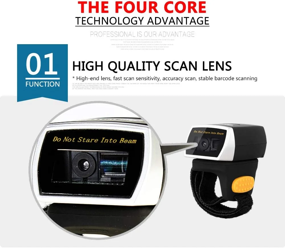 اسکنر بارکد حلقه ای بلوتوثی NetumScan مدل NSR3، اسکنر بارکد خوان CCD 1D کوچک قابل حمل برای پرداخت موبایلی، پشتیبانی از صفحه نمایش کامپیوتر، POS/Android/iOS/Mac/Windows/Linux/iPad