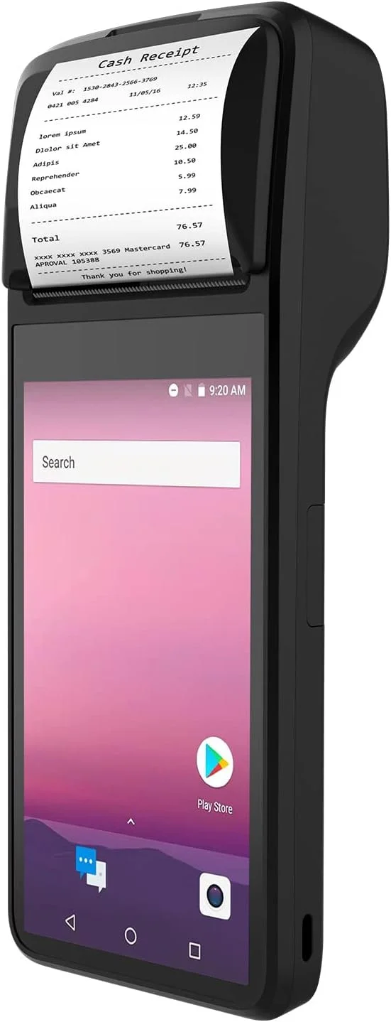 چاپگر رسید POS قابل حمل Fawoonu 4G اندروید 11 اسکنر بارکد 1D/2D ترمینال PDA پشتیبانی از ارتباط WiFi BT با صفحه لمسی 5.0 اینچی چاپ برچسب حرارتی با عرض 58 میلی متر برای سوپرمارکت رستوران