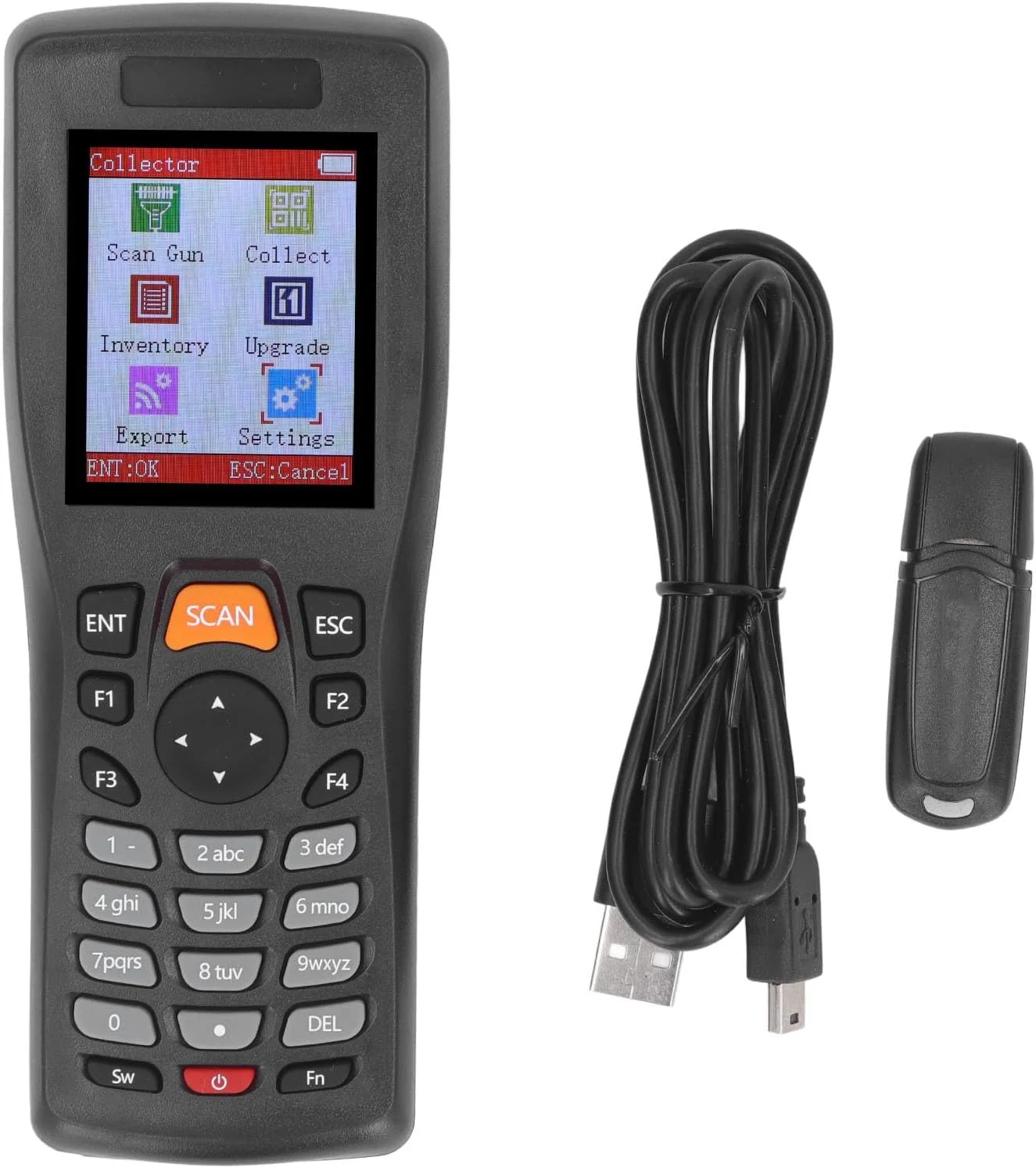 اسکنر بارکد Torvex، بارکد خوان CCD بی سیم 2.4 گیگاهرتز با صفحه نمایش 2.2 اینچی، جمع کننده داده اسکنر بارکد برای مدیریت موجودی