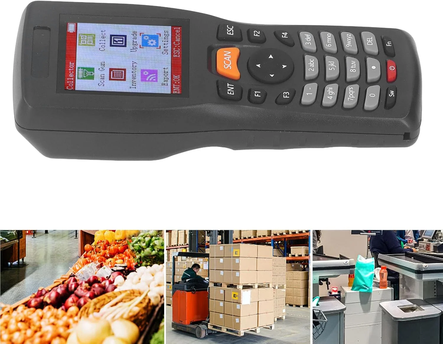 اسکنر بارکد Torvex، بارکد خوان CCD بی سیم 2.4 گیگاهرتز با صفحه نمایش 2.2 اینچی، جمع کننده داده اسکنر بارکد برای مدیریت موجودی اسکنر بارکد Torvex، بارکد خوان CCD بی سیم 2.4 گیگاهرتز با صفحه نمایش 2.2 اینچی، جمع کننده داده اسکنر بارکد برای مدیریت موجودی