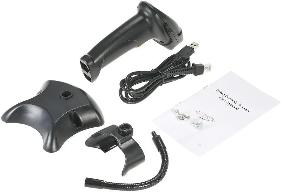 اسکنر بارکد دو طرفه USB سیمی دستی Labymos با پایه قابل تنظیم اسکنر بارکد دو طرفه USB سیمی دستی Labymos با پایه قابل تنظیم