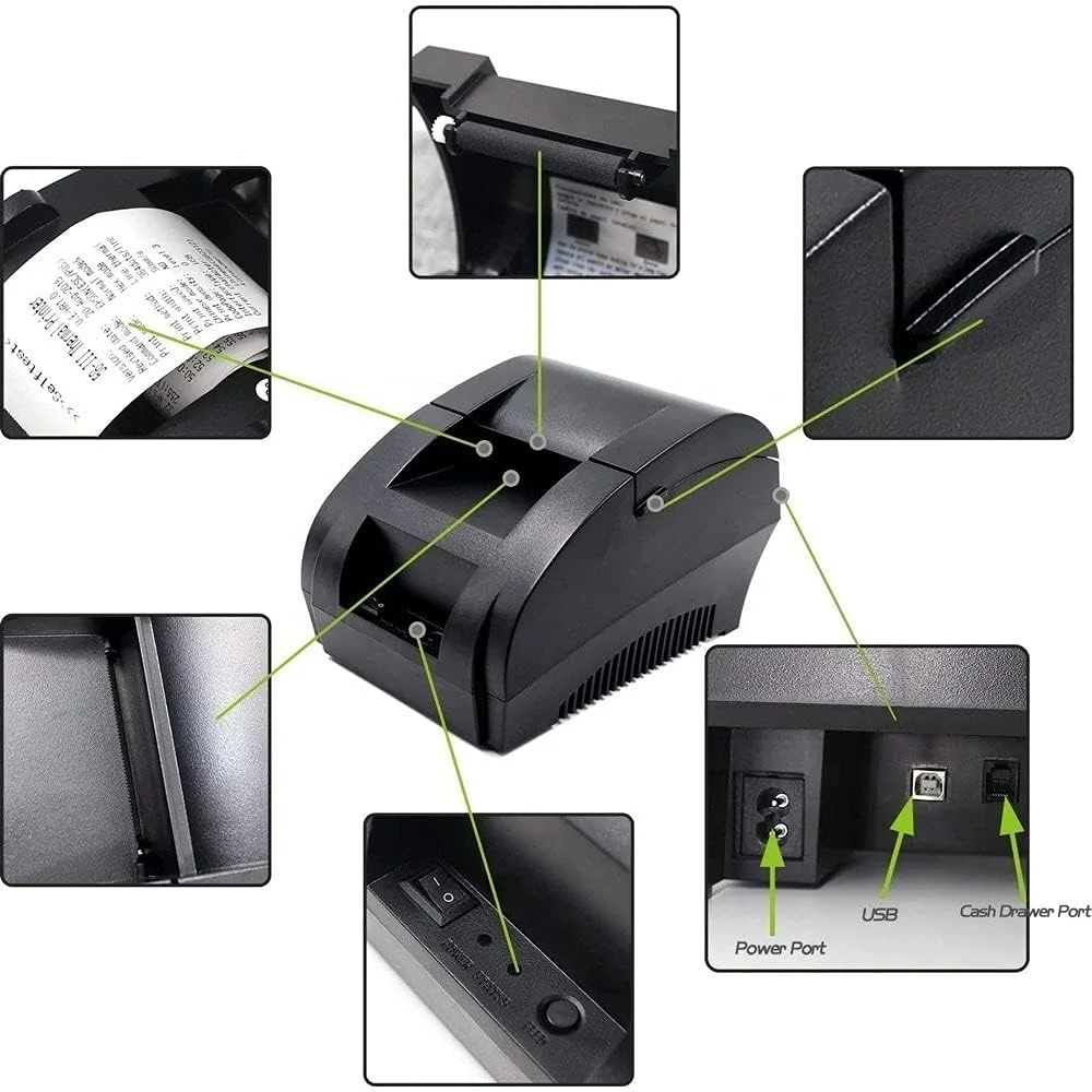 چاپگر حرارتی رسید بلوتوثی بی سیم UOOD، چاپگر قابل حمل شخصی 58 میلی متری مینی USB POS برای فروش رستوران خرده فروشی سازگار با اندروید چاپگر حرارتی رسید بلوتوثی بی سیم UOOD، چاپگر قابل حمل شخصی 58 میلی متری مینی USB POS برای فروش رستوران خرده فروشی سازگار با اندروید