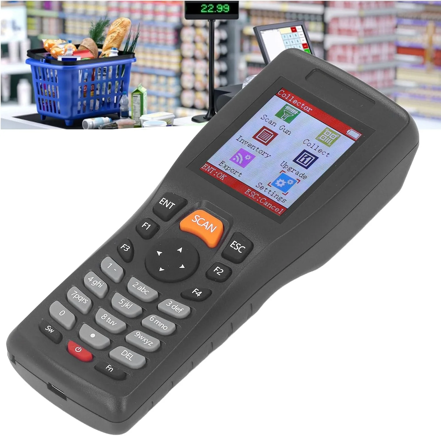 اسکنر بارکد Torvex، بارکد خوان CCD بی سیم 2.4 گیگاهرتز با صفحه نمایش 2.2 اینچی، جمع کننده داده اسکنر بارکد برای مدیریت موجودی اسکنر بارکد Torvex، بارکد خوان CCD بی سیم 2.4 گیگاهرتز با صفحه نمایش 2.2 اینچی، جمع کننده داده اسکنر بارکد برای مدیریت موجودی