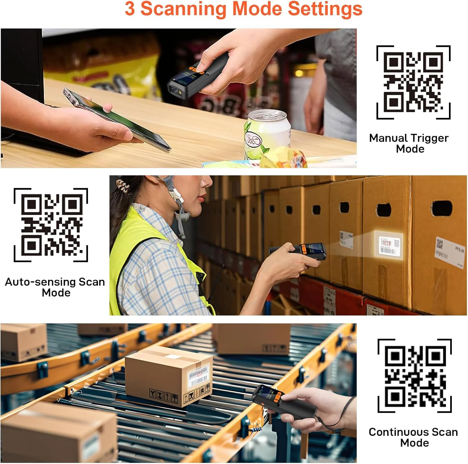 اسکنر بارکد بلوتوثی کوچک KUIIYER، اسکنر بارکد دوبعدی QR 1D بیسیم با صفحه نمایش LCD و صفحه کلید تنظیمات و هوش مصنوعی صوتی، بارکد خوان دستی کوچک قابل حمل برای تلفن هوشمند، کامپیوتر و POS اسکنر بارکد بلوتوثی کوچک KUIIYER، اسکنر بارکد دوبعدی QR 1D بیسیم با صفحه نمایش LCD و صفحه کلید تنظیمات و هوش مصنوعی صوتی، بارکد خوان دستی کوچک قابل حمل برای تلفن هوشمند، کامپیوتر و POS