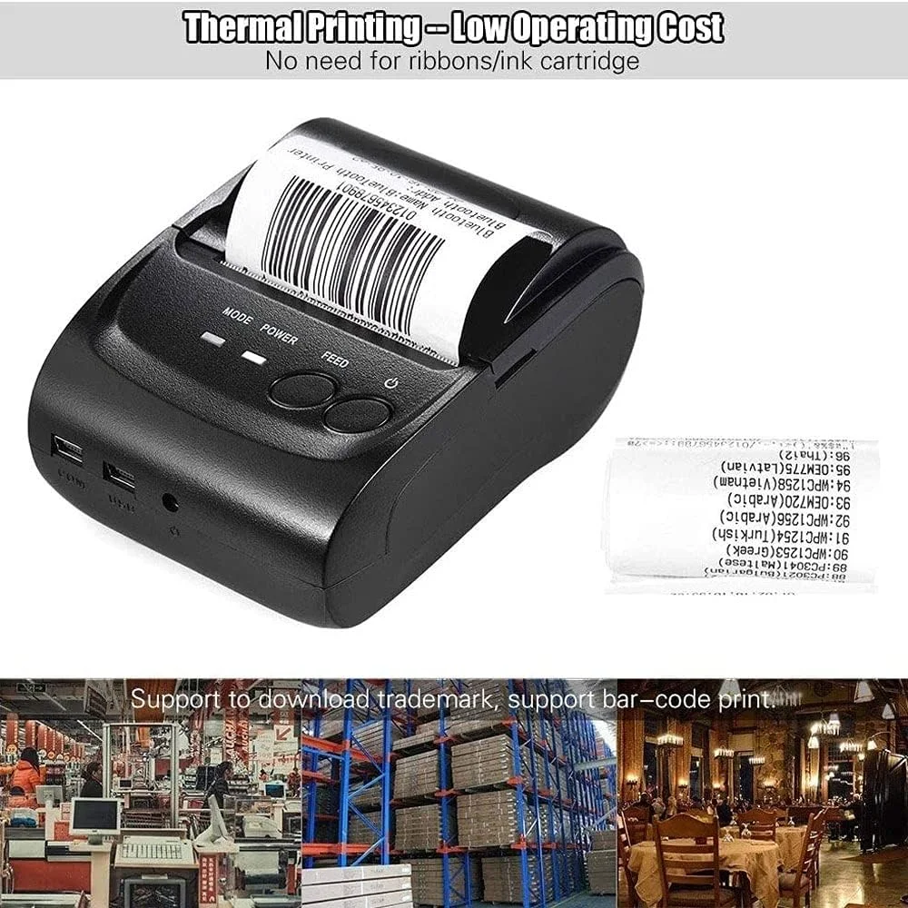 چاپگر حرارتی بلوتوثی موبایل UOOD، چاپگر قابل حمل 58 میلی متری رسید POS بی سیم، سازگار با اندروید، ویندوز، IOS چاپگر حرارتی بلوتوثی موبایل UOOD، چاپگر قابل حمل 58 میلی متری رسید POS بی سیم، سازگار با اندروید، ویندوز، IOS