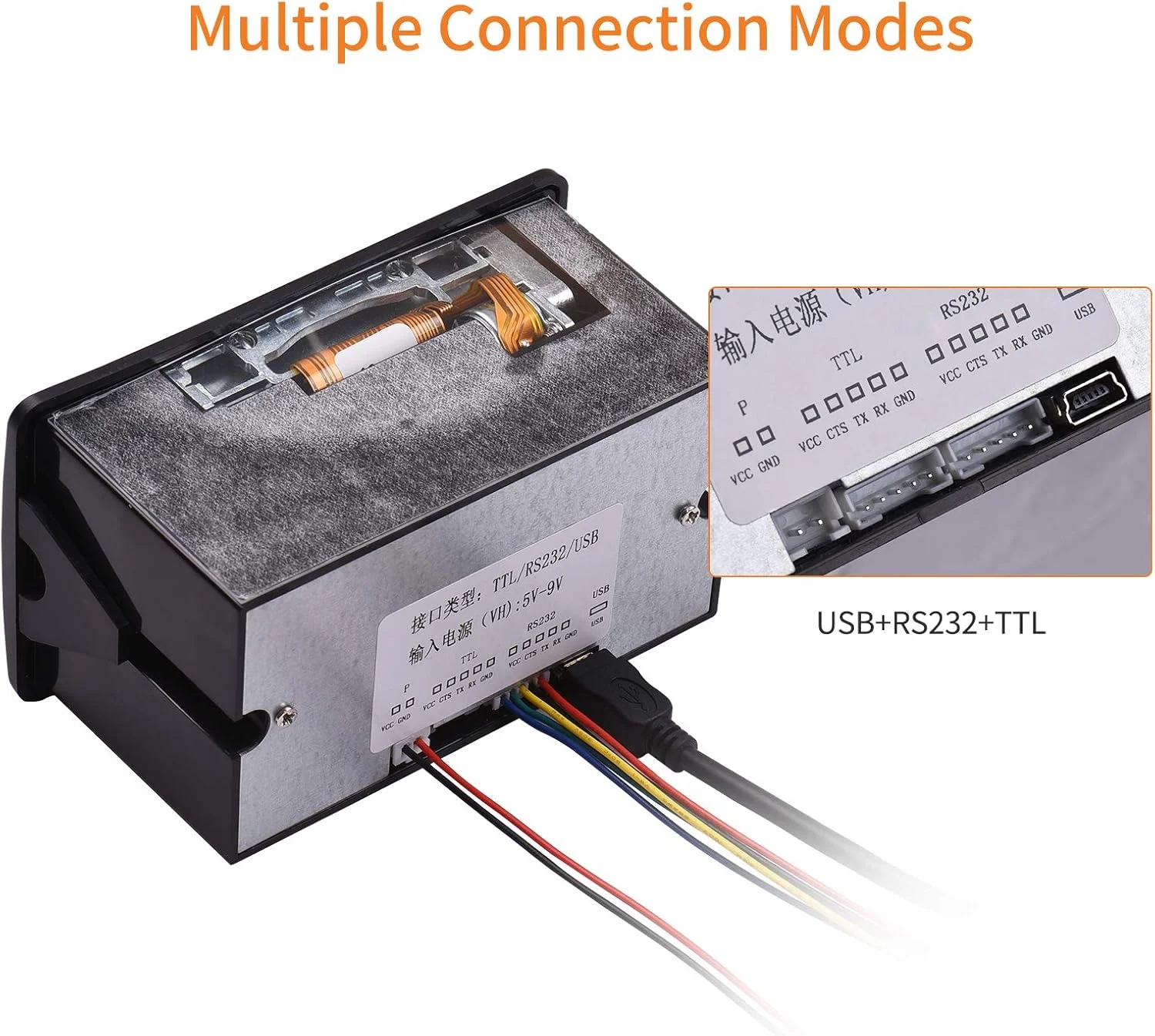 ماژول چاپگر حرارتی تعبیه شده Aiebcy 58 میلی متری کم صدا با پورت سریال USB RS232 TTL پشتیبانی از دستورات ESC POS برای دستگاه توزین، صندوق فروشگاهی، پایانه سلف سرویس