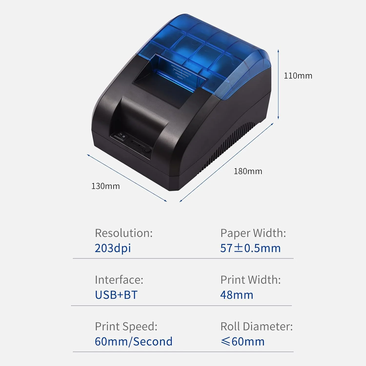 چاپگر رسید 58 میلیمتری رومیزی USB BT اتصال بیسیم با چاپ لوگو بارکد 1 رول کاغذ داخل سازگار با iOS Android Windows برای فروش رستوران فروشگاه خردهفروشی چاپگر رسید 58 میلیمتری رومیزی USB BT اتصال بیسیم با چاپ لوگو بارکد 1 رول کاغذ داخل سازگار با iOS Android Windows برای فروش رستوران فروشگاه خردهفروشی