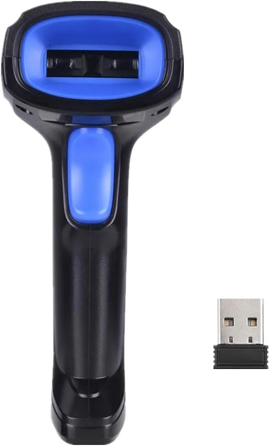 اسکنر بارکد بی‌سیم 2 در 1 OUNA 2.4G و اسکنر بارکد سیمی USB، اسکنر بارکد 1D دستی اتوماتیک با باتری قابل شارژ، گیرنده مینی USB، کابل USB برای کامپیوتر لپ‌تاپ