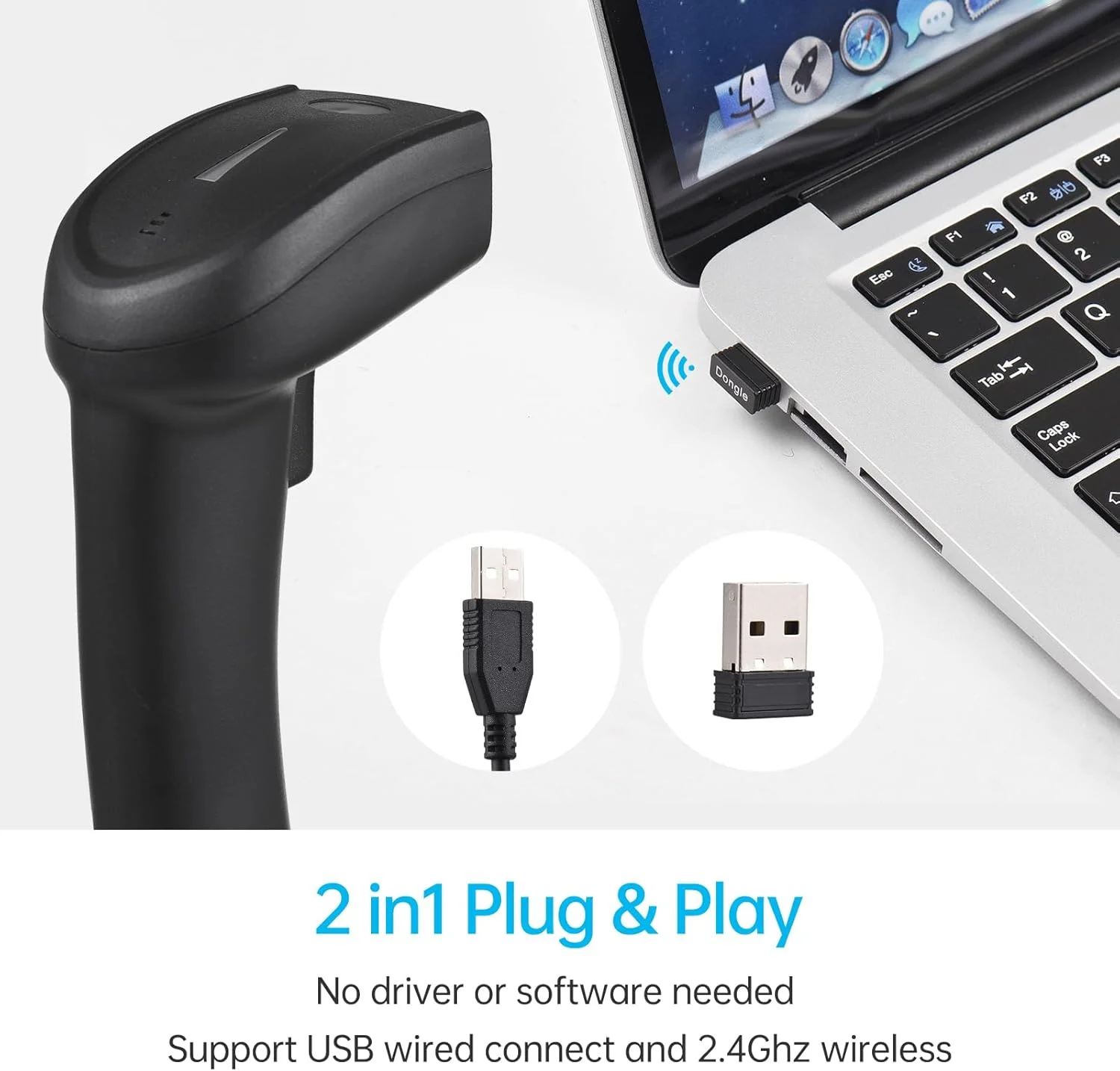 بارکد خوان بی سیم دو بعدی 2.4G دستی USB سیمی 1D، اسکنر بارکد با ماشه دستی 640 * 480 CMOS، پشتیبانی از کد کاغذی و صفحه نمایش سازگار با ویندوز اندروید MAC برای سوپرمارکت خرده فروشی بارکد خوان بی سیم دو بعدی 2.4G دستی USB سیمی 1D، اسکنر بارکد با ماشه دستی 640 * 480 CMOS، پشتیبانی از کد کاغذی و صفحه نمایش سازگار با ویندوز اندروید MAC برای سوپرمارکت خرده فروشی