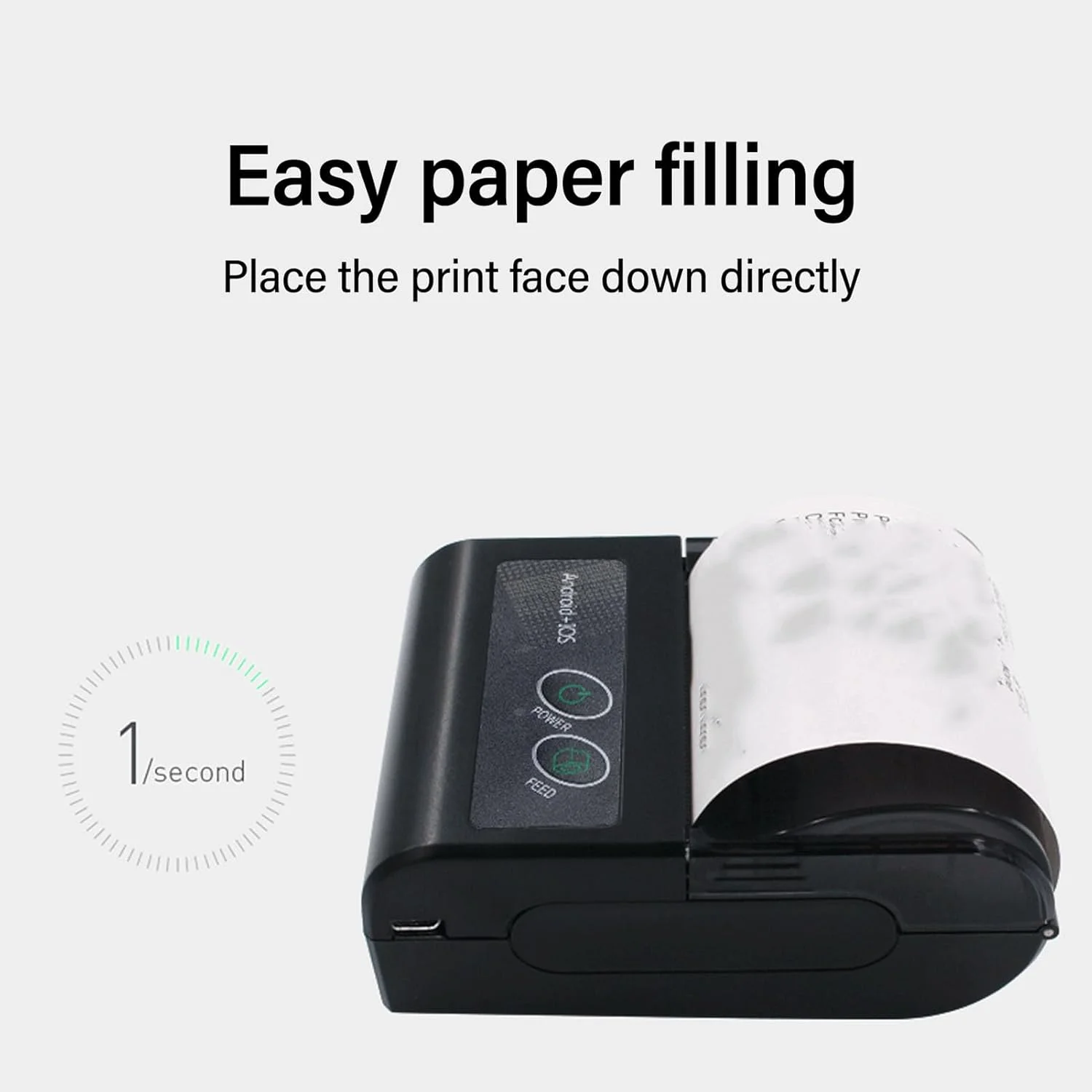 چاپگر رسید بلوتوثی Bewinner، چاپگر حرارتی قابل حمل، چاپگر مینی بلیط بی سیم با قابلیت خواب/بیدار شدن خودکار برای فروش رستوران ها