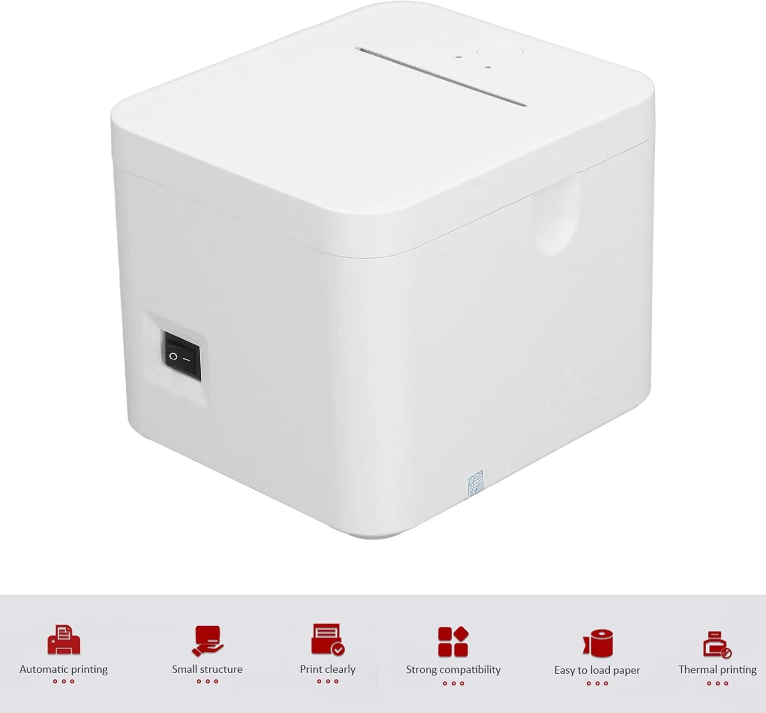 پرینتر حرارتی POS Vikye، پرینتر رسید حرارتی 58 میلی‌متری بلوتوث 4.0 USB، چاپ با سرعت بالا و نویز کم، پرینتر آشپزخانه رستوران (دوشاخه EU)