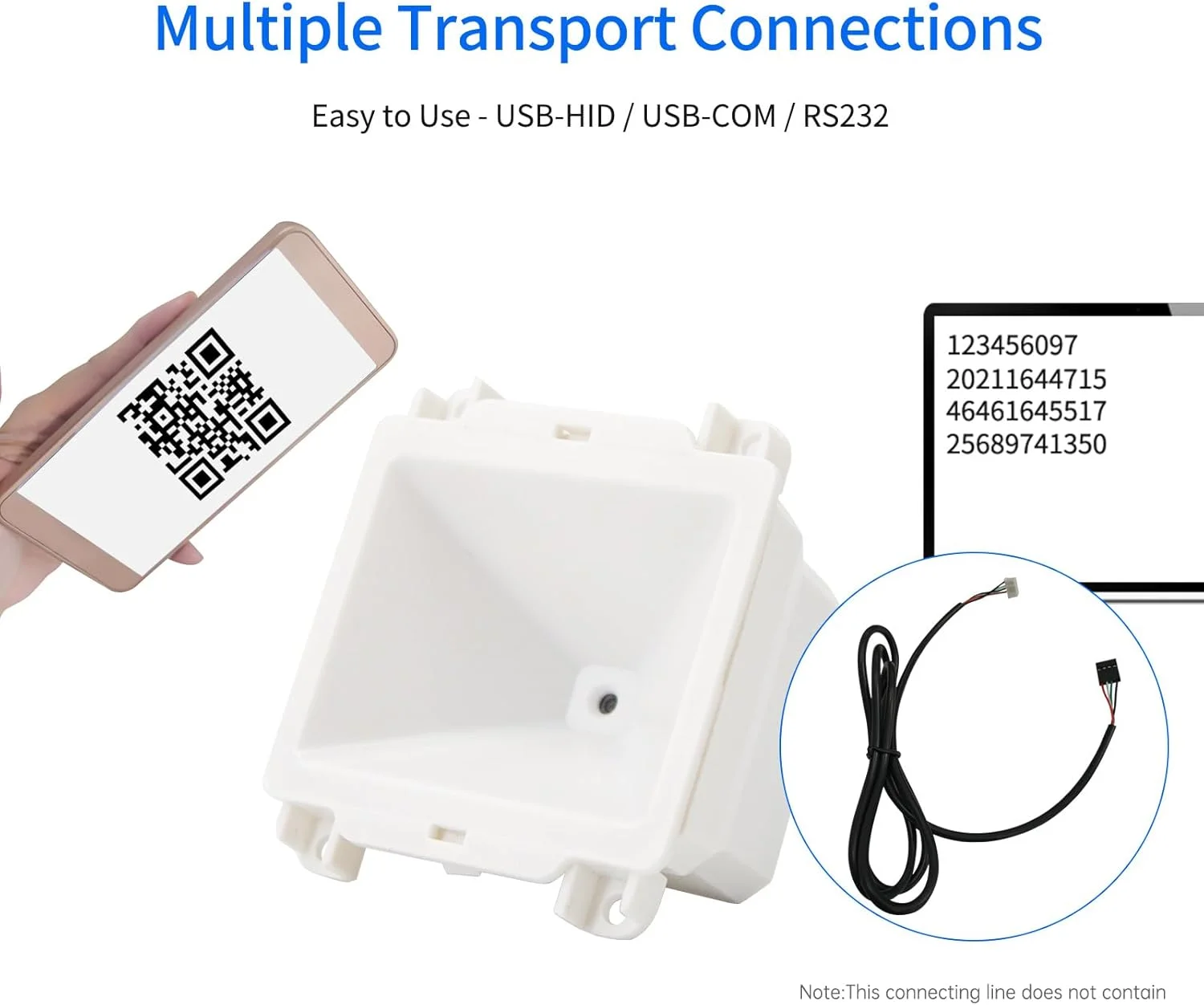 ماژول اسکنر بارکد Eujgoov با تراشه رمزگشایی 1D 2D، فناوری تصویربرداری CMOS برای آسانسور