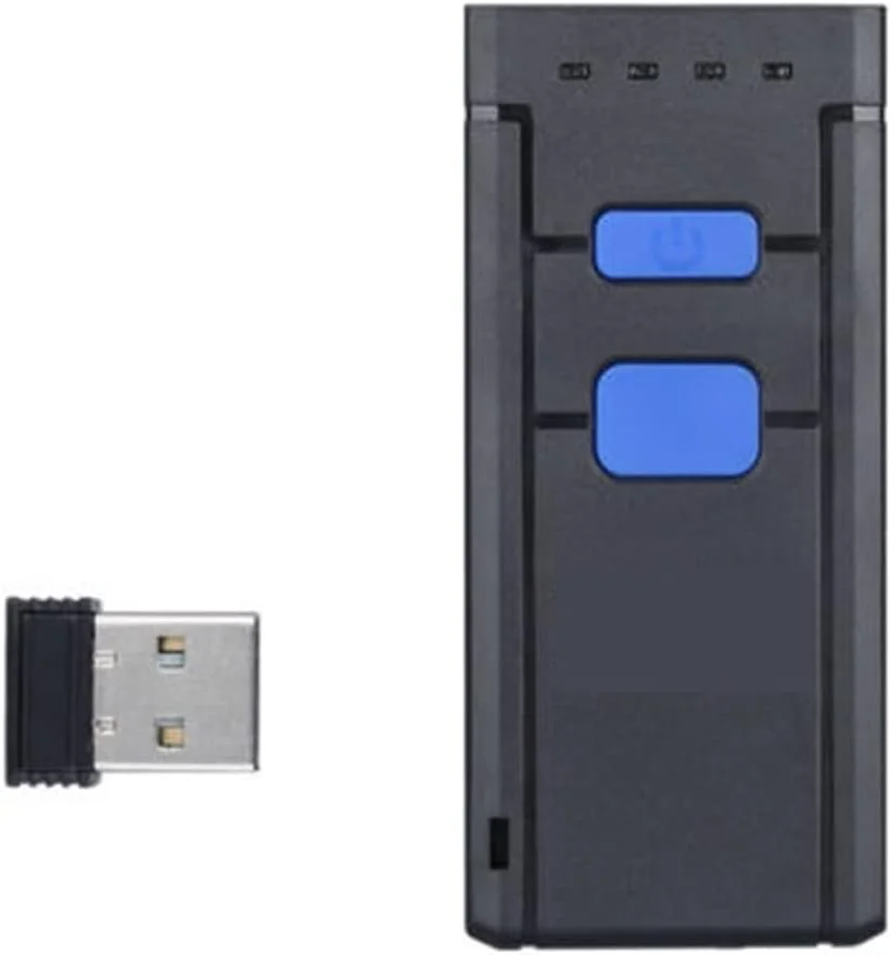 اسکنر بارکد GZDtdsd مینی 1D بی سیم سازگار با عملکرد بلوتوث و اتصال بی سیم 2.4 گیگاهرتز و سیمی اسکنر بارکد قابل حمل