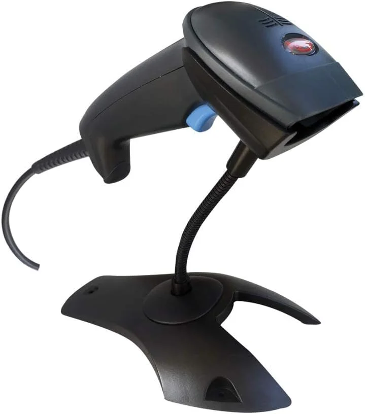 اسکنر بارکد لیزری تک بعدی دستی پگاسوس USB به RS232 با سیم برای سوپرمارکت برای سیستم POS، با پایه، رنگ: مشکی - PS1146-AABAA0