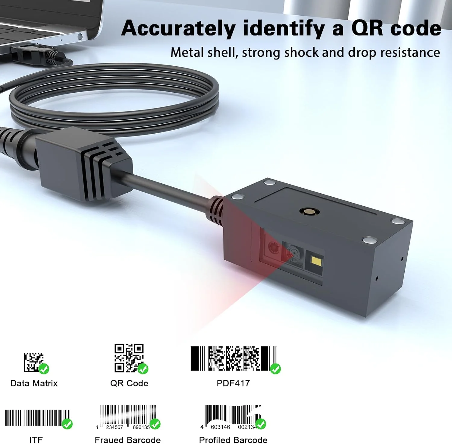 اسکنر بارکد دوبعدی توکار Symcode، موتور اسکن بارکد با پایه ثابت، اسکنر بارکد QR 1D 2D با پوشش فلزی مینی فوق‌العاده مقاوم و حسگر خودکار