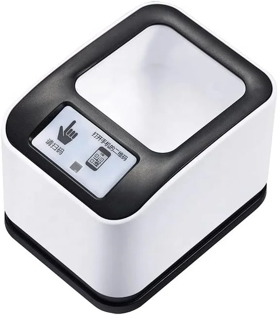 اسکنر بارکد GHQERTY QR رومیزی، اسکنر بارکد 1D 2D با سیم USB، اسکنر بارکد خوان قابل تنظیم، اسکنر پلتفرم اتوماتیک (USB)