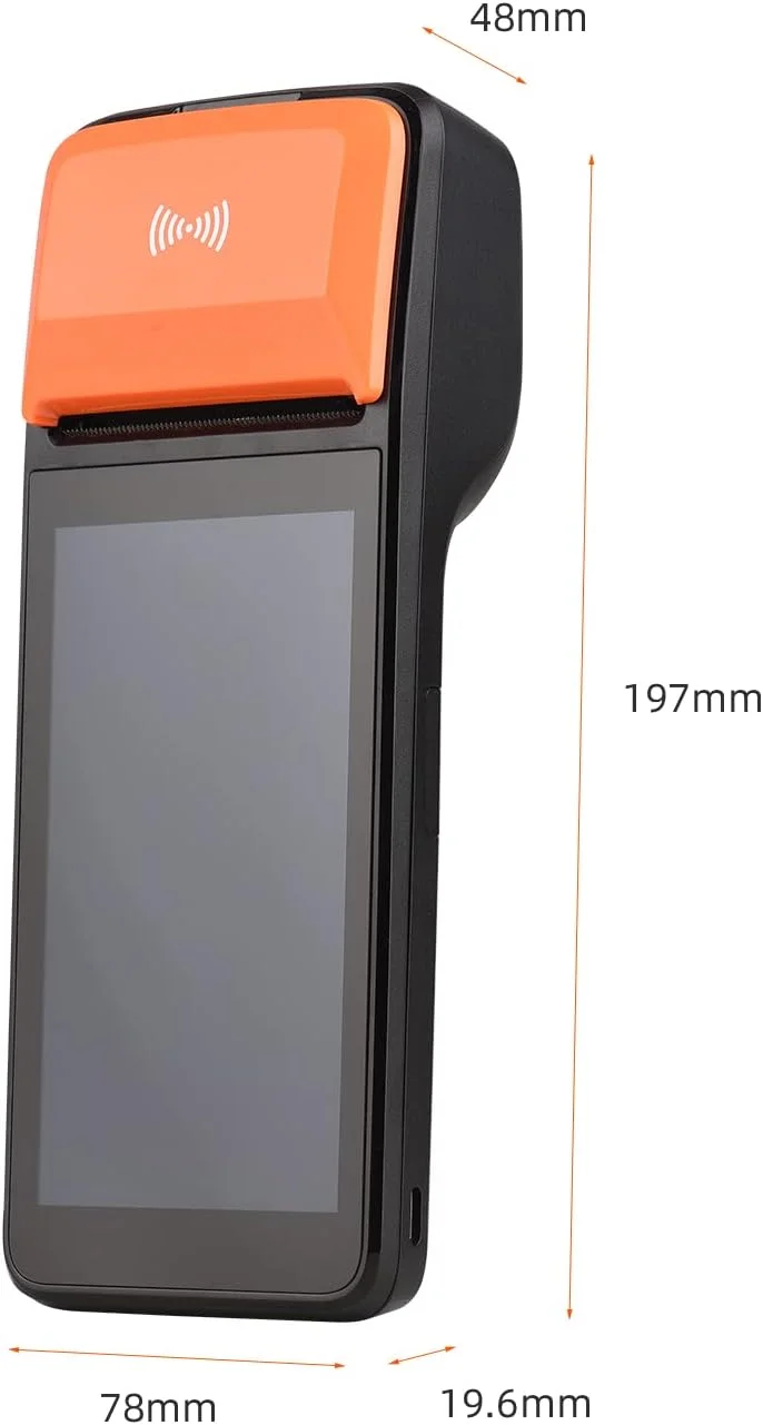 دستگاه چاپگر رسید POS قابل حمل Bisofice 3G با سیستم عامل اندروید 8.1، اسکنر بارکد 1D/2D، ترمینال PDA، ارتباط 3G WiFi BT با صفحه لمسی 5.0 اینچی، چاپ حرارتی برچسب با عرض 58 میلی متر برای سوپرمارکت