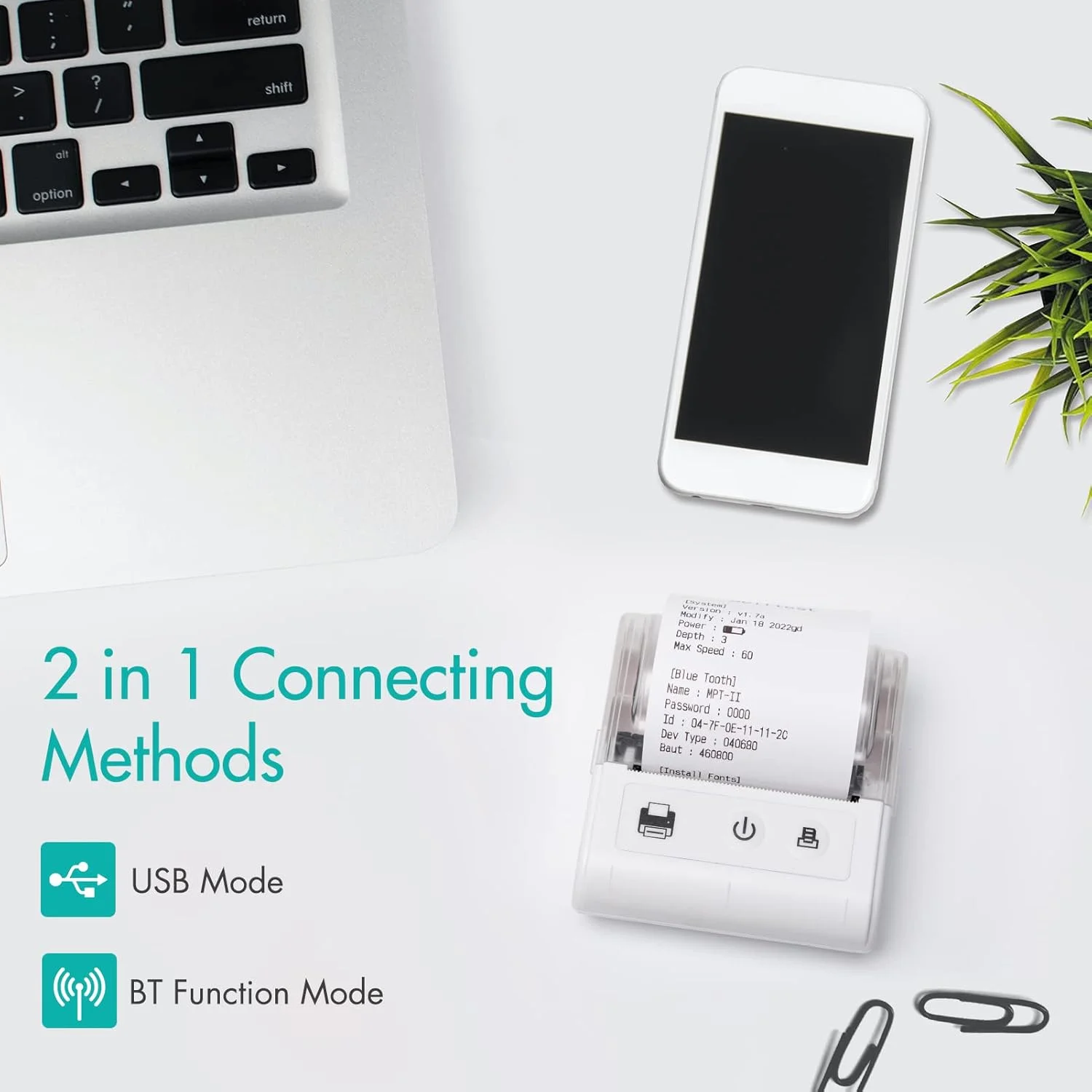 پرینتر حرارتی کوچک قابل حمل Eacam، اتصال USB و BT، 2 اینچ 57 میلی متر، پرینتر بی سیم پرسرعت با 1 رول کاغذ داخل، سازگار با iOS Android Windows برای فروش رستوران فروشگاه خرده فروشی پرینتر حرارتی کوچک قابل حمل Eacam، اتصال USB و BT، 2 اینچ 57 میلی متر، پرینتر بی سیم پرسرعت با 1 رول کاغذ داخل، سازگار با iOS Android Windows برای فروش رستوران فروشگاه خرده فروشی