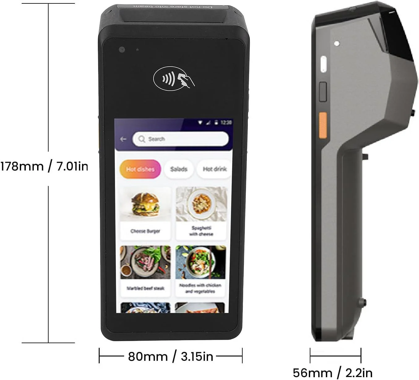 چاپگر رسید POS صفحه نمایش HD 5 اینچی Sunisfa با وای فای 4G، NFC برای اندروید 11، چاپگر حرارتی موبایل، چاپگر تجاری قابل حمل برای صاحبان مشاغل کوچک