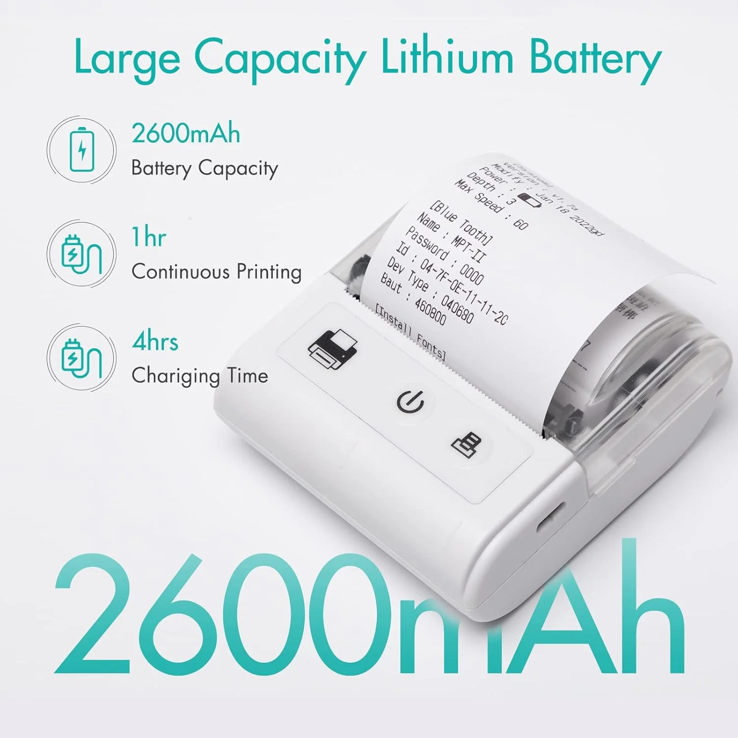 پرینتر حرارتی کوچک قابل حمل Eacam، اتصال USB و BT، 2 اینچ 57 میلی متر، پرینتر بی سیم پرسرعت با 1 رول کاغذ داخل، سازگار با iOS Android Windows برای فروش رستوران فروشگاه خرده فروشی پرینتر حرارتی کوچک قابل حمل Eacam، اتصال USB و BT، 2 اینچ 57 میلی متر، پرینتر بی سیم پرسرعت با 1 رول کاغذ داخل، سازگار با iOS Android Windows برای فروش رستوران فروشگاه خرده فروشی