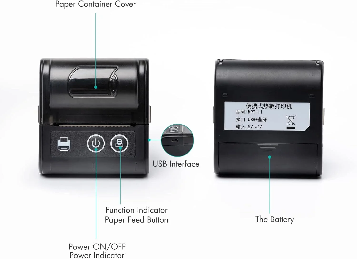 پرینتر حرارتی کوچک قابل حمل Eacam، اتصال USB و BT، 2 اینچ 57 میلی متر، پرینتر بی سیم پرسرعت با 1 رول کاغذ داخل، سازگار با iOS Android Windows برای فروش رستوران فروشگاه خرده فروشی پرینتر حرارتی کوچک قابل حمل Eacam، اتصال USB و BT، 2 اینچ 57 میلی متر، پرینتر بی سیم پرسرعت با 1 رول کاغذ داخل، سازگار با iOS Android Windows برای فروش رستوران فروشگاه خرده فروشی