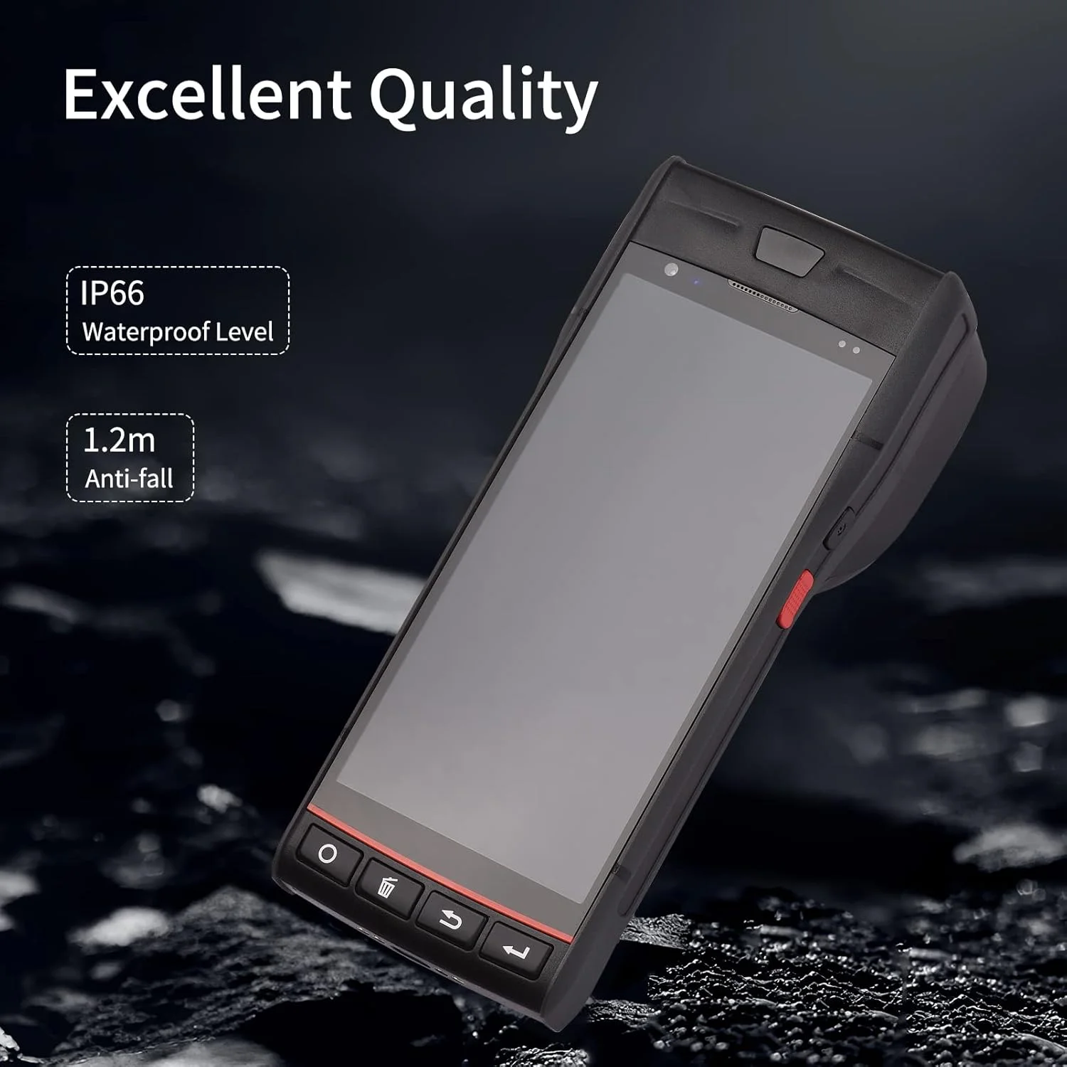 چاپگر رسید POS قابل حمل اندروید 9.0 PDA ترمینال پشتیبانی از سیستم موقعیت یابی جهانی 4G WiFi BT ارتباط با صفحه نمایش لمسی 5.5 اینچی چاپ برچسب با عرض 58 میلی متر برای سوپرمارکت رستوران انبار