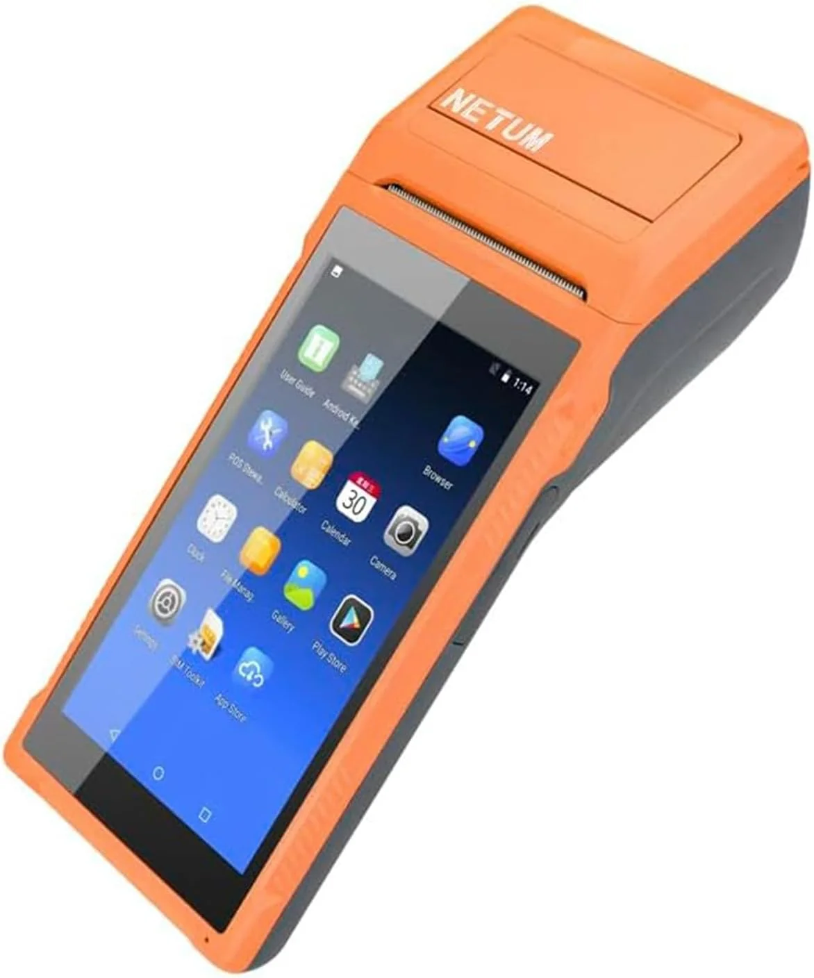 پایانه POS اندرویدی دستی NETUM با چاپگر رسید، جمع‌آوری کننده داده، اسکنر بارکد قابل حمل، بلوتوث، USB، WiFi BT4.0 به همراه رول کاغذ 58 * 35