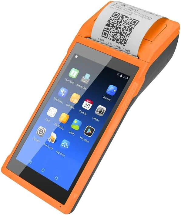 پایانه POS اندرویدی دستی NETUM با چاپگر رسید، جمع‌آوری کننده داده، اسکنر بارکد قابل حمل، بلوتوث، USB، WiFi BT4.0 به همراه رول کاغذ 58 * 35