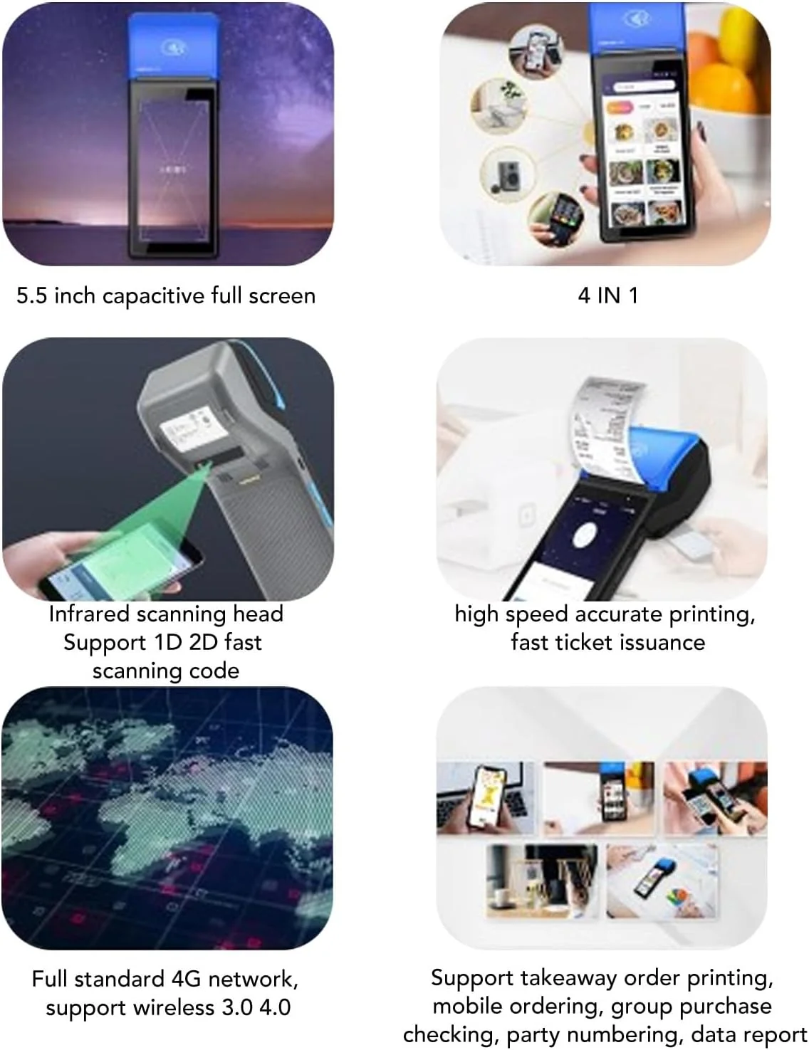 دستگاه چاپگر رسید ترمینال PDA POS، اسکنر بارکد 1D 2D دستی 12، پشتیبانی از NFC، 3G، 4G LTE/5G، WiFi، BT، صفحه لمسی 5.5 اینچی، چاپ حرارتی 58 میلی متری (آمریکای لاتین) دستگاه چاپگر رسید ترمینال PDA POS، اسکنر بارکد 1D 2D دستی 12، پشتیبانی از NFC، 3G، 4G LTE/5G، WiFi، BT، صفحه لمسی 5.5 اینچی، چاپ حرارتی 58 میلی متری (آمریکای لاتین)