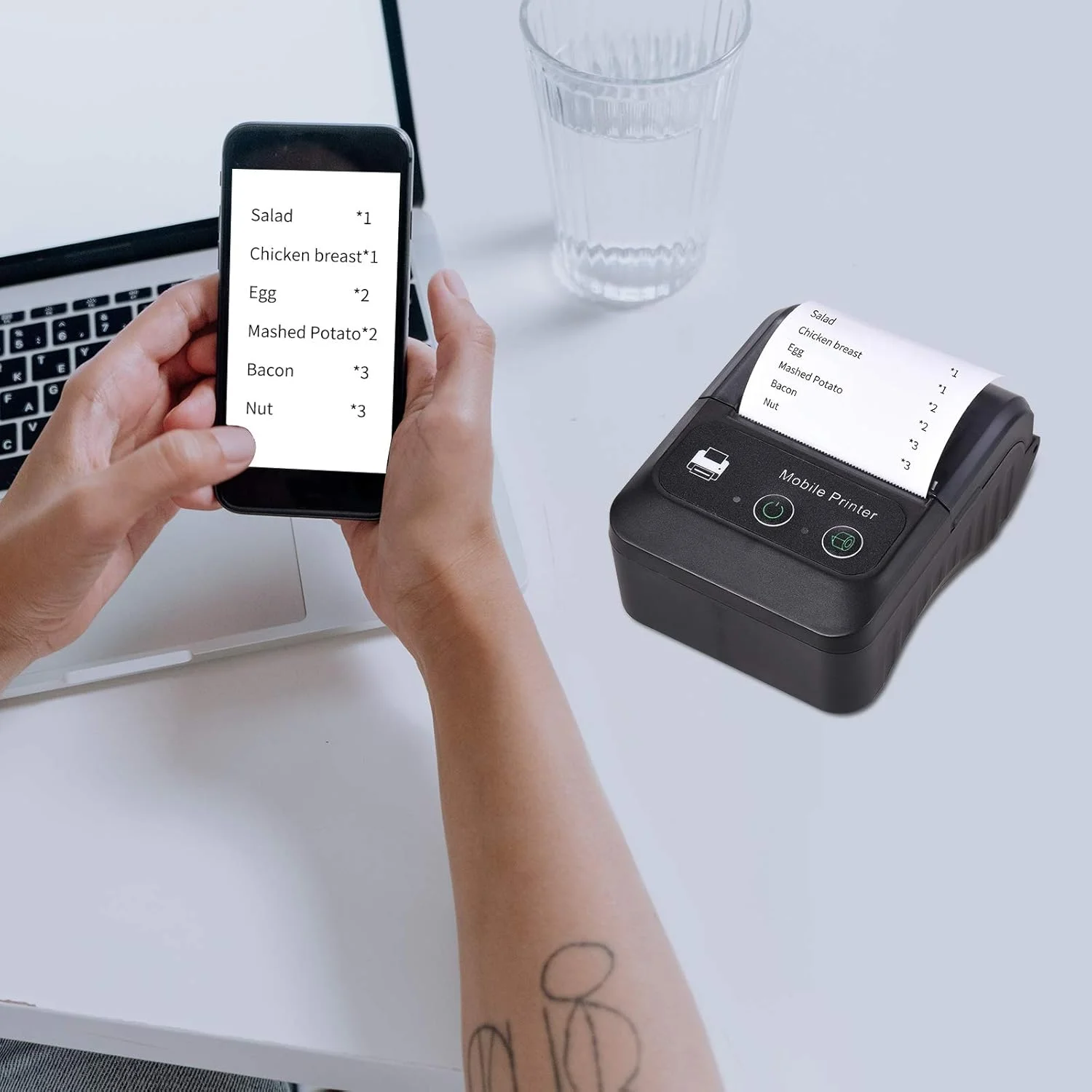 چاپگر حرارتی رسید قابل حمل بی سیم BT 58mm 2 اینچی مینی USB چاپگر POS موبایل پشتیبانی از دستور چاپ ESC/POS سازگار با Android/iOS/Windows برای رستوران های کوچک فروشگاه خرده فروشی چاپگر حرارتی رسید قابل حمل بی سیم BT 58mm 2 اینچی مینی USB چاپگر POS موبایل پشتیبانی از دستور چاپ ESC/POS سازگار با Android/iOS/Windows برای رستوران های کوچک فروشگاه خرده فروشی