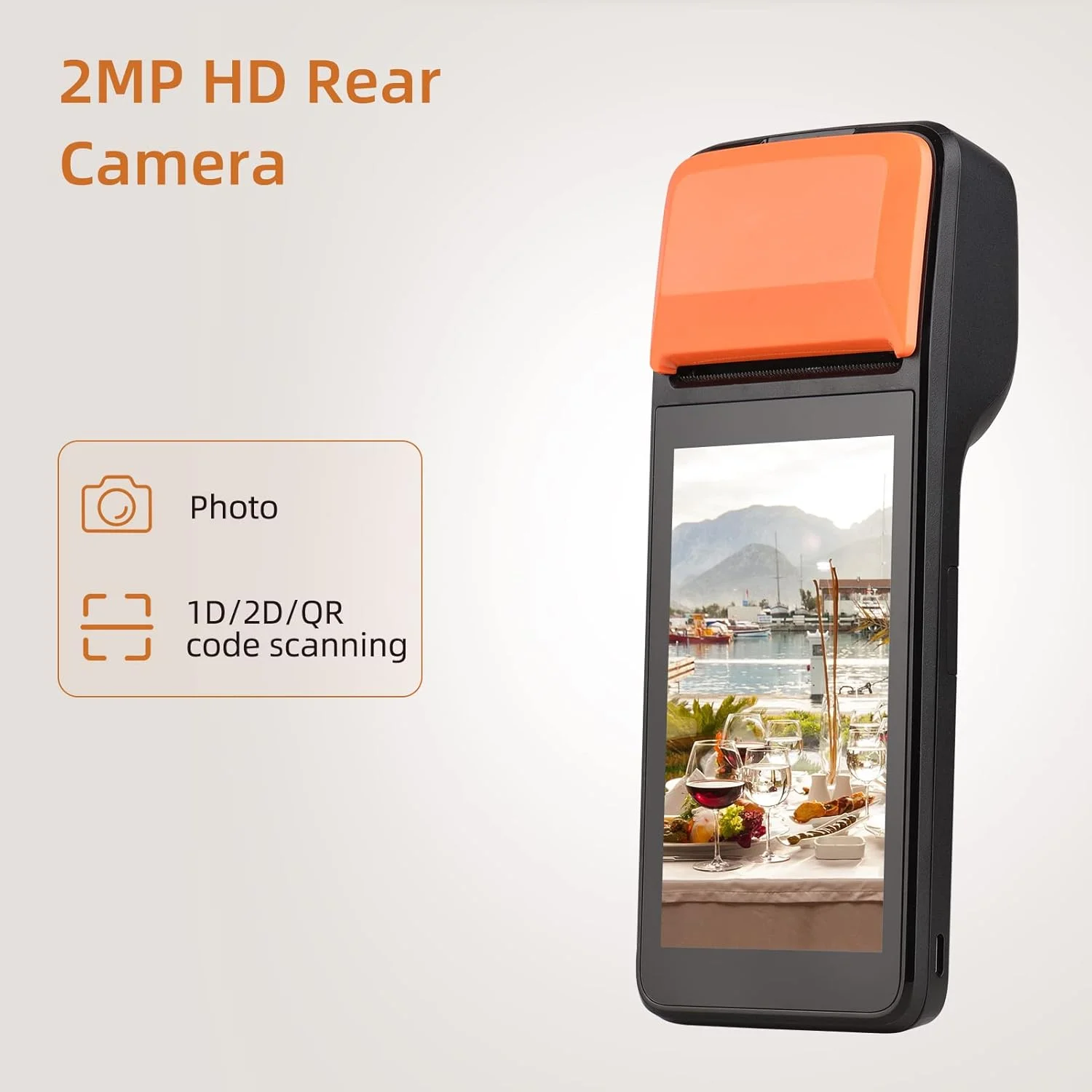 پرینتر رسید POS دستی 3G داکونوو، اندروید 8.1، اسکنر بارکد 1D/2D، ترمینال PDA، پشتیبانی از ارتباطات 3G WiFi BT با صفحه لمسی 5.0 اینچی، چاپ برچسب حرارتی با عرض 58 میلی متر برای سوپرمارکت