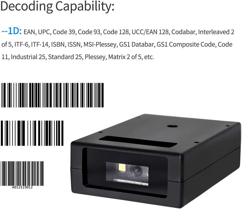 اسکنر بارکد تعبیه شده کوچک OUNA، القای خودکار، ماژول اسکنر بارکد یک بعدی (1D)، اتصال USB، پشتیبانی از کنترل فرمان، سازگار با ویندوز برای سوپرمارکت، کتابفروشی، خرده فروشی اسکنر بارکد تعبیه شده کوچک OUNA، القای خودکار، ماژول اسکنر بارکد یک بعدی (1D)، اتصال USB، پشتیبانی از کنترل فرمان، سازگار با ویندوز برای سوپرمارکت، کتابفروشی، خرده فروشی