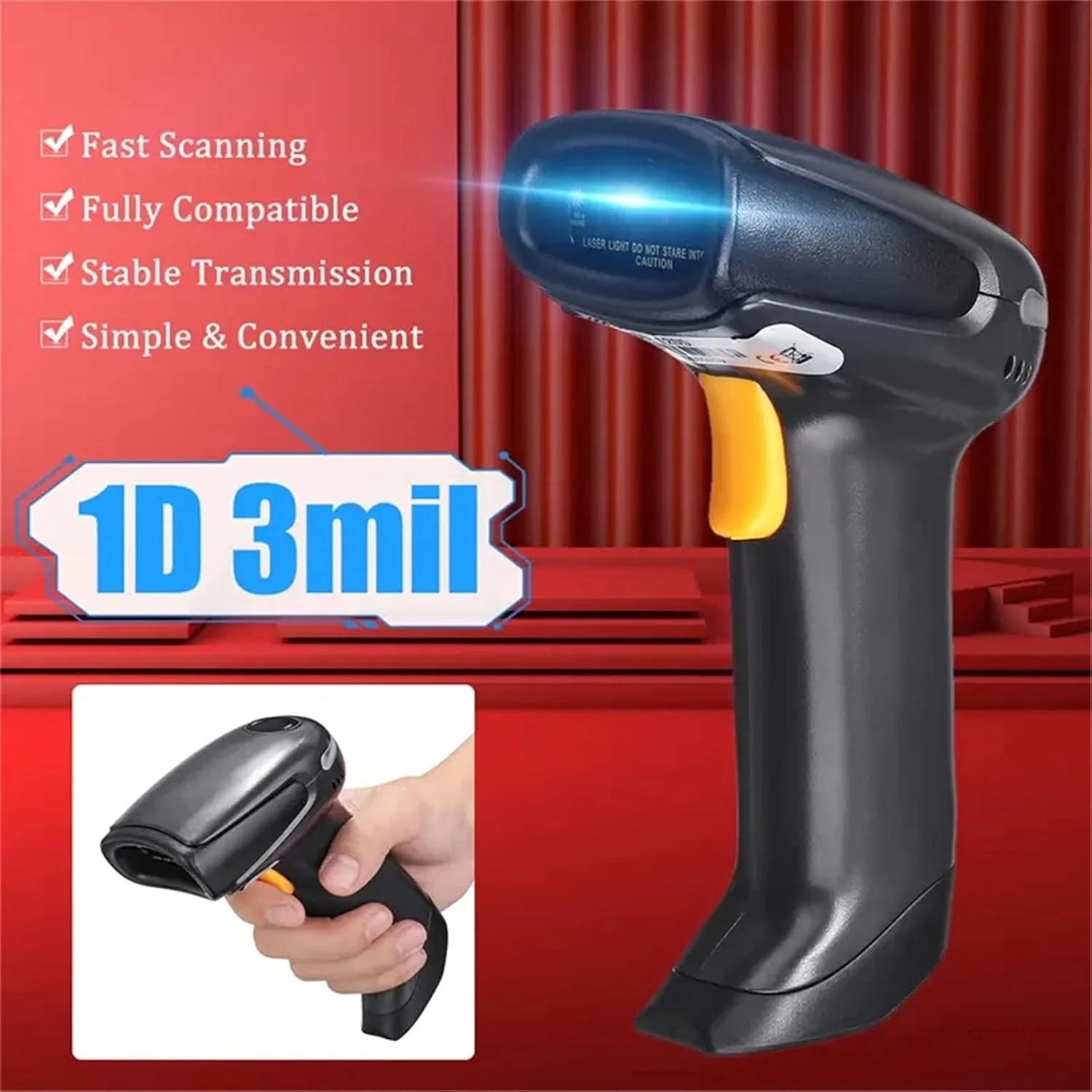 اسکنر بارکد 1D قابل حمل اسکنر بارکد خوان بارکد دستگاه اسکن USB اسکنر بارکد دستی Zeenyi اسکنر بارکد 1D قابل حمل اسکنر بارکد خوان بارکد دستگاه اسکن USB اسکنر بارکد دستی Zeenyi